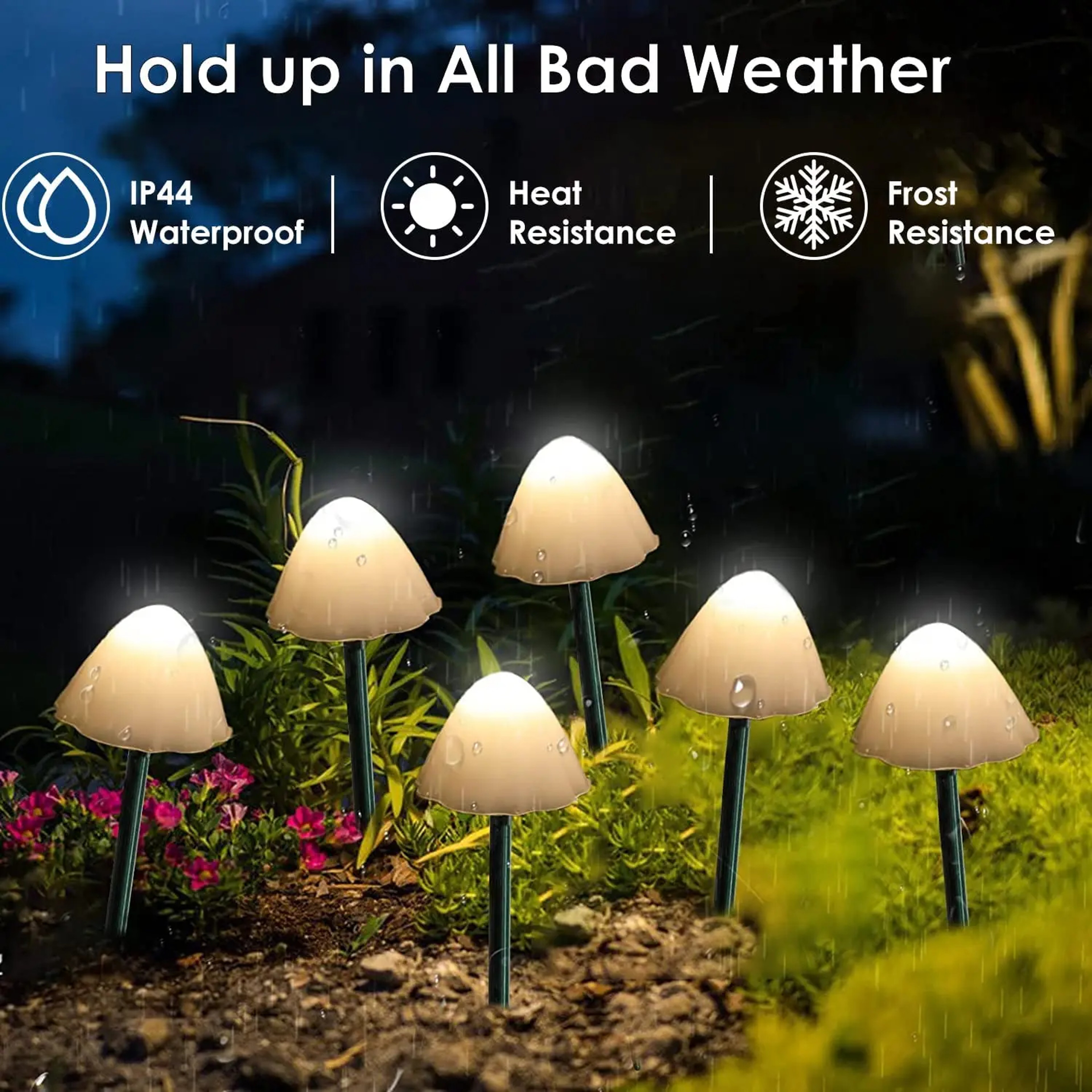 Solar Mushroom Lights, Outdoor Garden Decor, Fairy String Lights for Landscape, Lawn, Camping, and Party – view 2