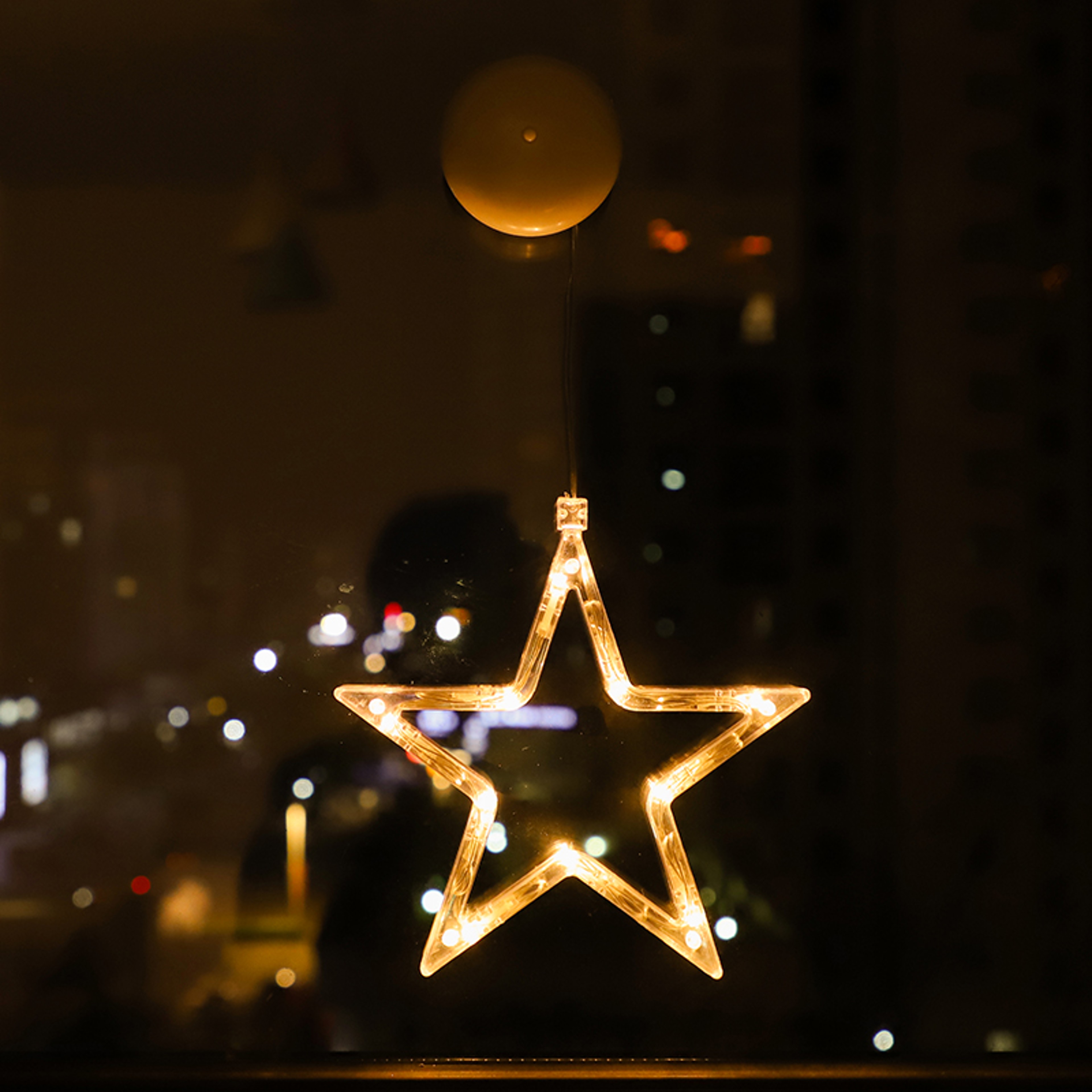 Christmas Sucker Lamp, Battery Powered LED Lights, Holiday Window Decoration for Home Decor, Bell Snowman Star Hanging – view 10