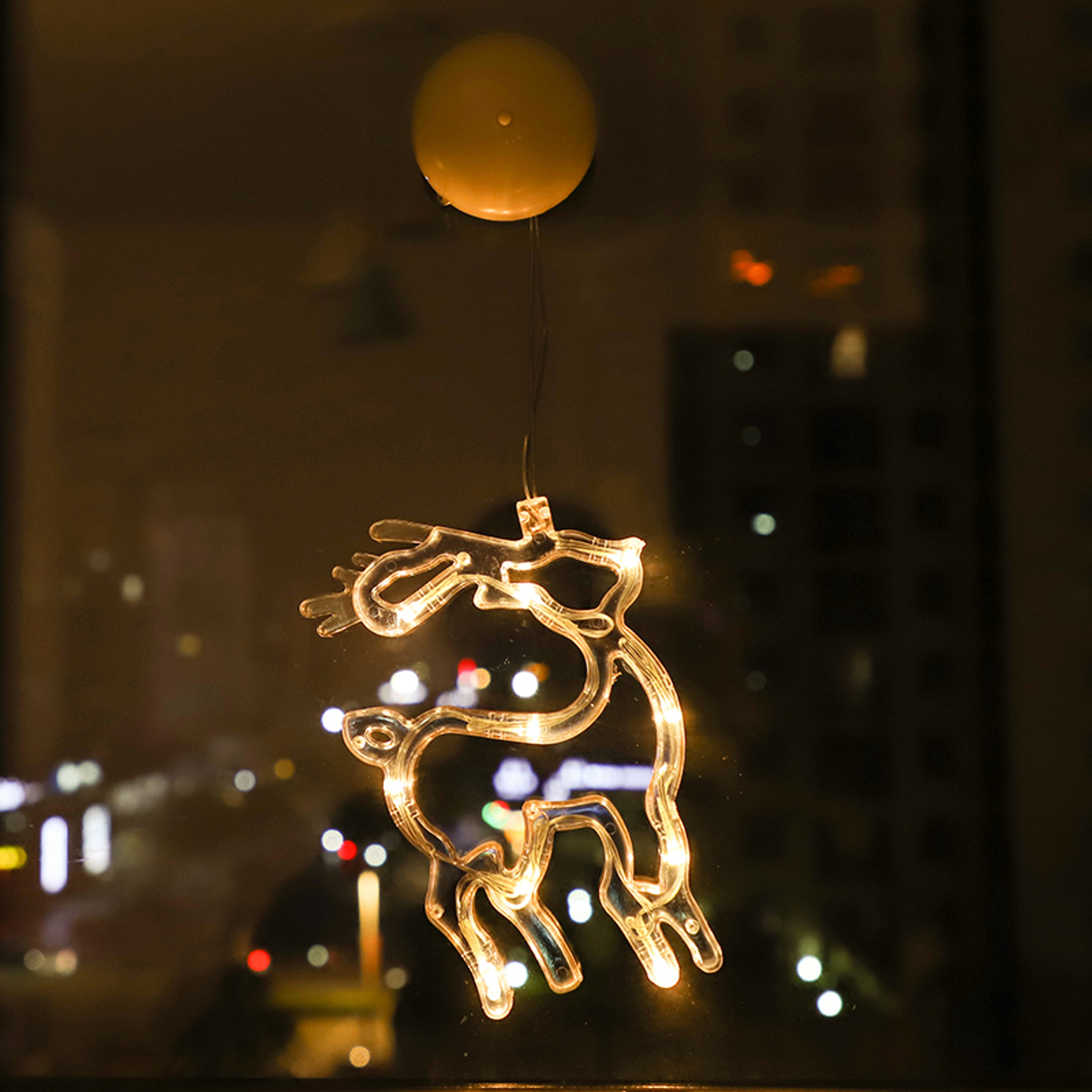 Christmas Sucker Lamp, Battery Powered LED Lights, Holiday Window Decoration for Home Decor, Bell Snowman Star Hanging – view 12