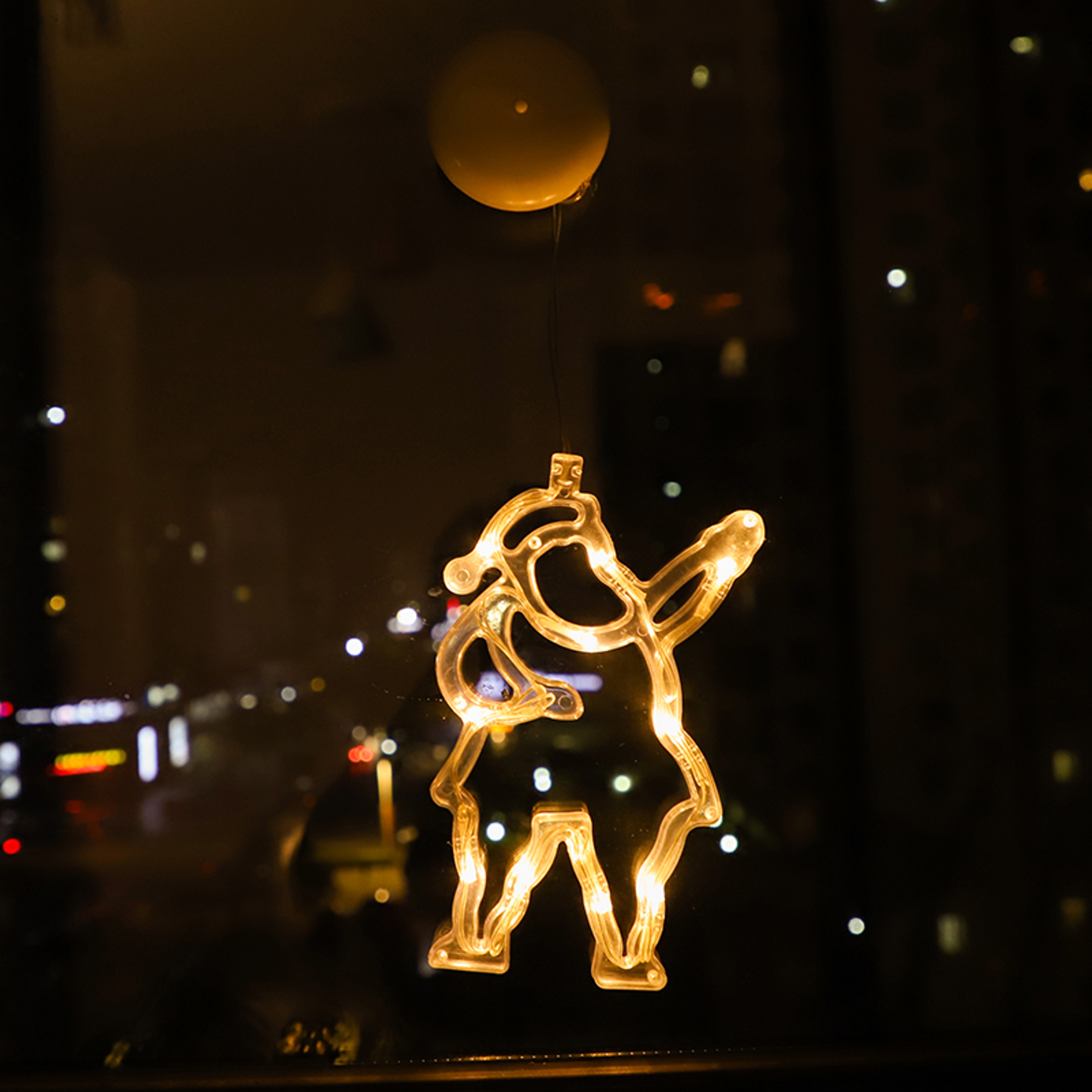 Christmas Sucker Lamp, Battery Powered LED Lights, Holiday Window Decoration for Home Decor, Bell Snowman Star Hanging – view 13