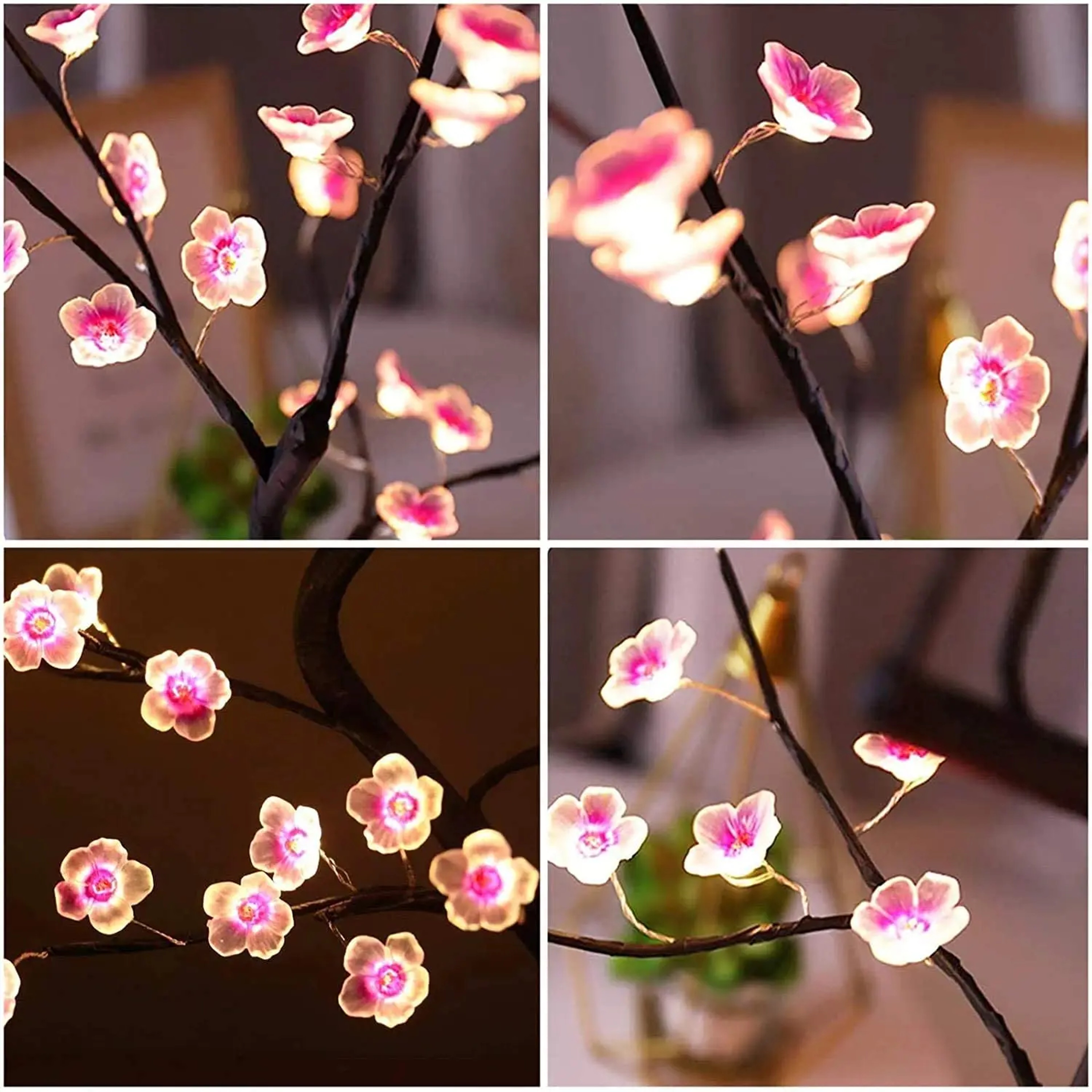 Artificial Bonsai Tree Night Light, USB and Battery Powered, Touch Switch Cherry Blossom, Desktop LED Lamp Decor – view 3