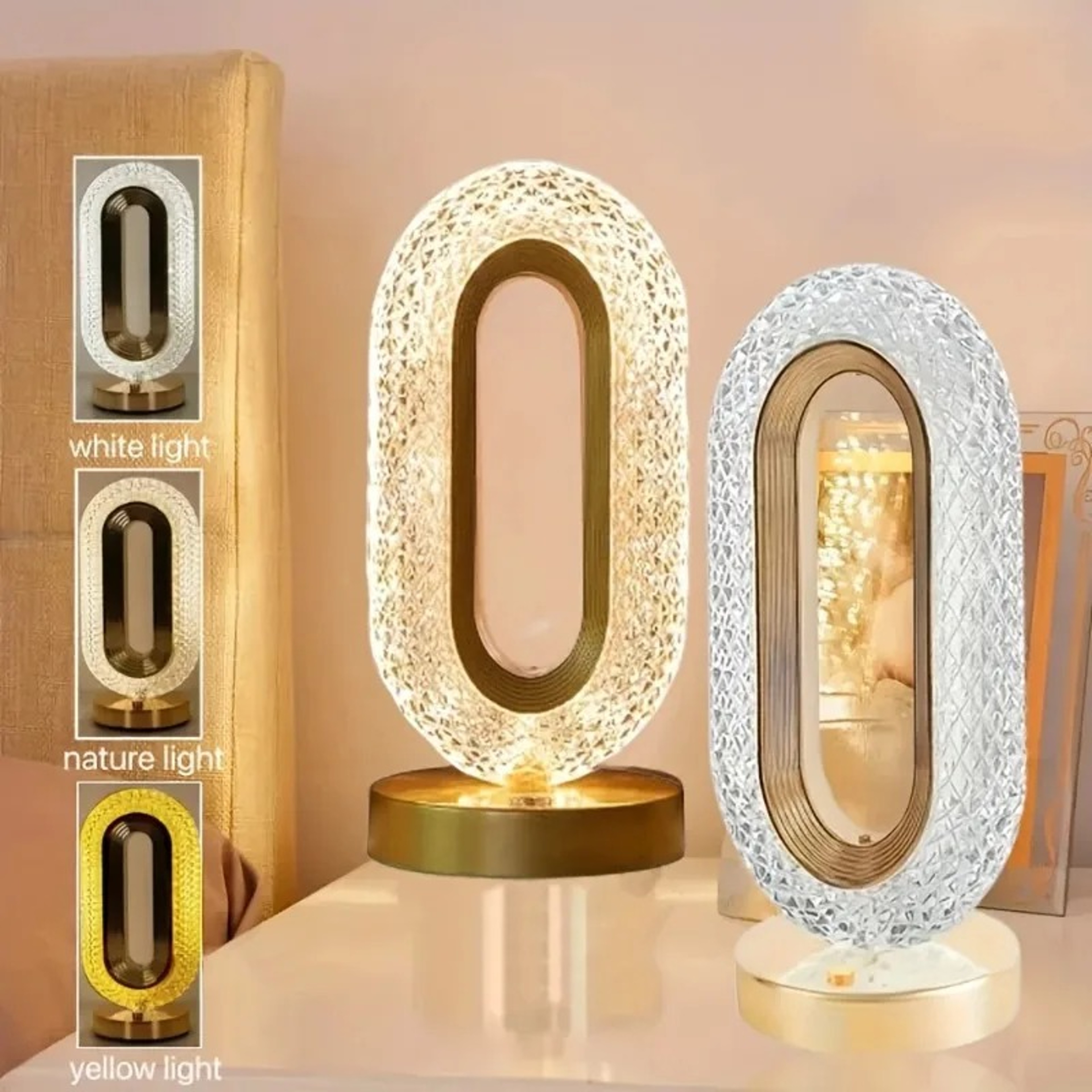 USB Rechargeable Kids Night Light, 3D Crystal LED, Touch Control, Color Changing Star Moon Lamp for Bedroom – view 6