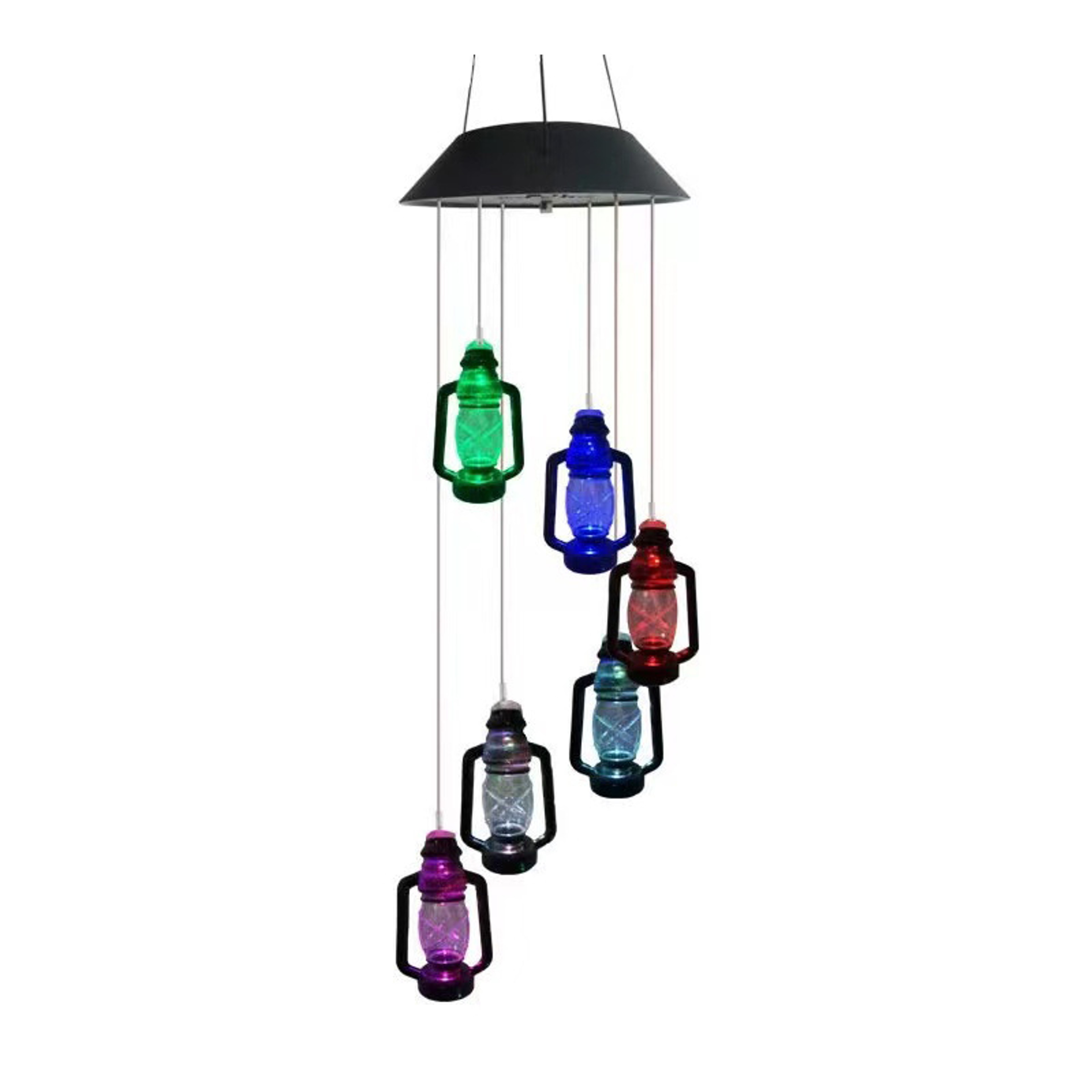 Retro Solar Kerosene Lamp, Solar Wind Chime Hanging Lantern, for Porch Garden Courtyard Outdoor Decoration – view 7