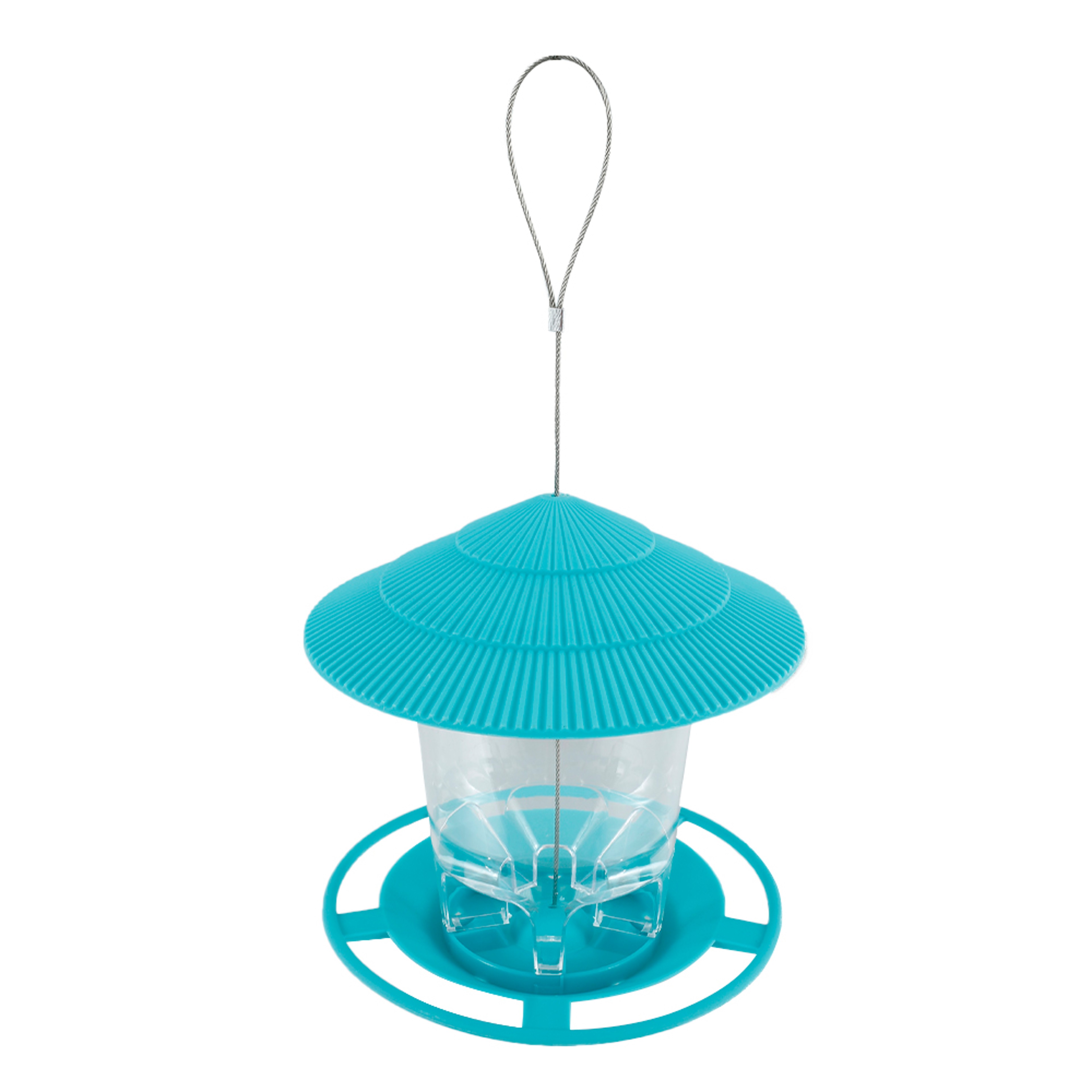 Automatic Bird Feeder, Hanging Outdoor Feeder with Multiple Hole Dispenser, Foot Activated Food Container Holder – view 7