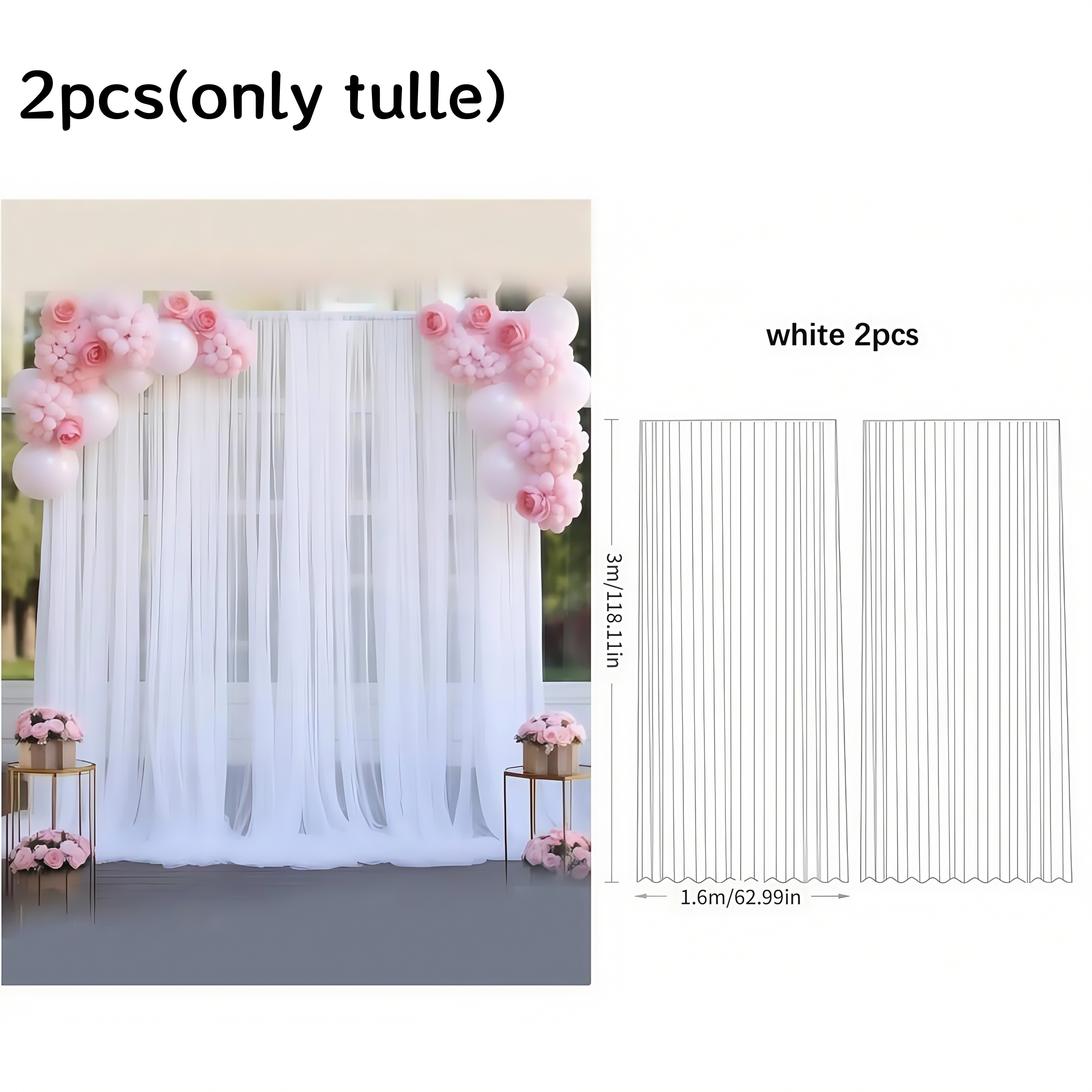 Backdrop Curtains for Photography, Home Decor, Wedding, and Party Decorations with Optional Lights – view 8