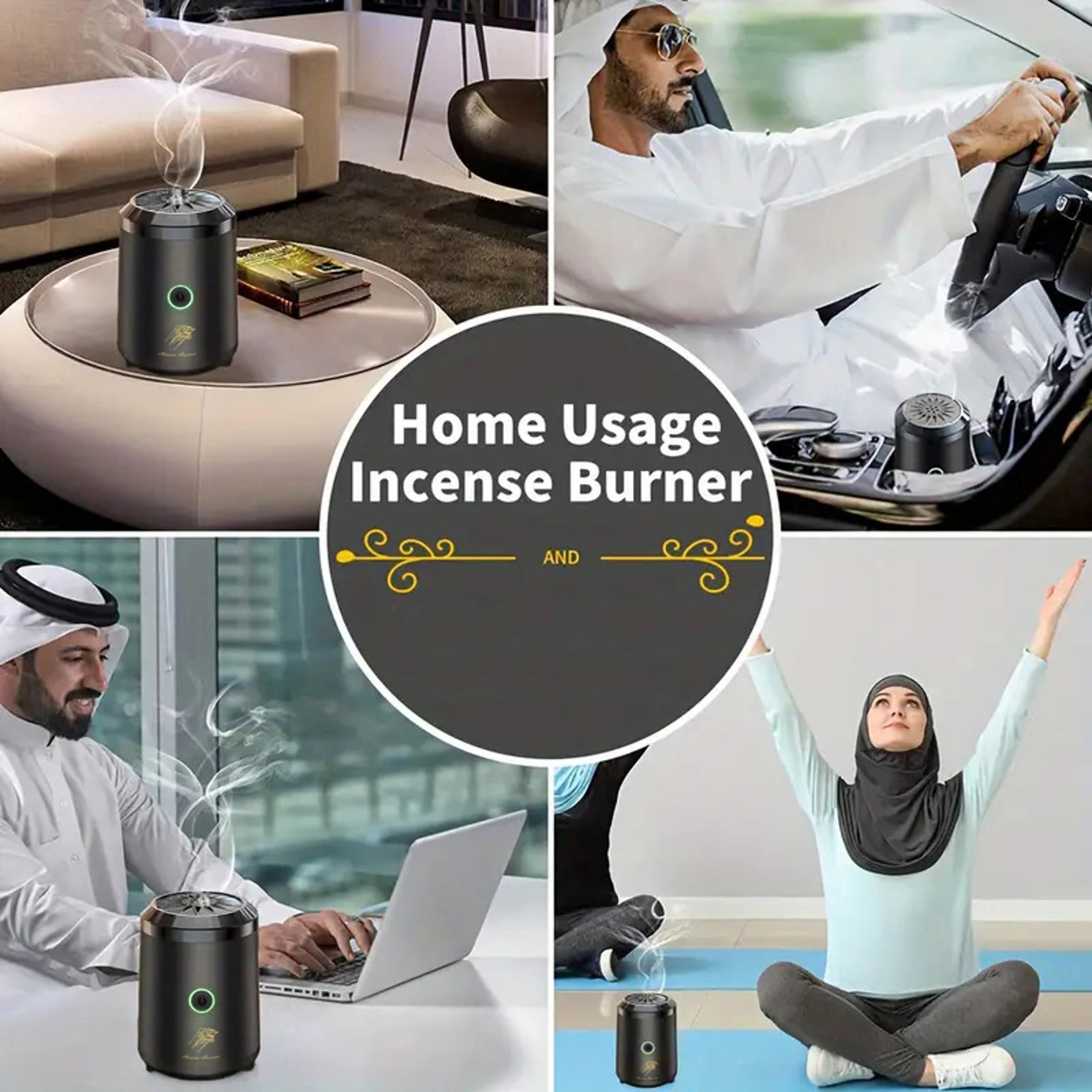 Portable Aromatherapy Burner, Small Electric Incense Burner, Popular Middle Eastern Arab Design – view 5