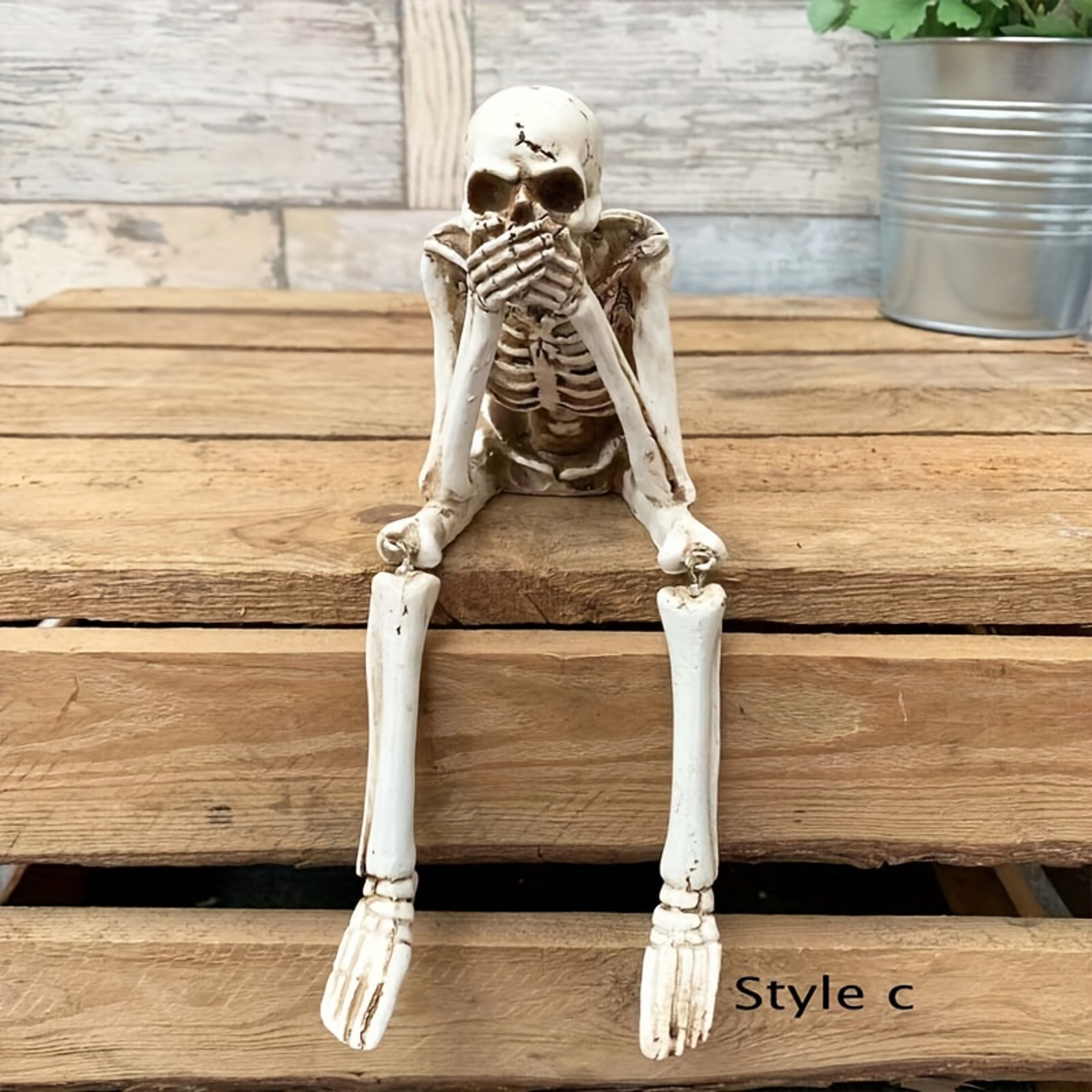 Adorable Hanging Skeleton, Resin Home Decor, Perfect for Halloween, Easter, and Hanukkah, Indoor Outdoor Use – view 6