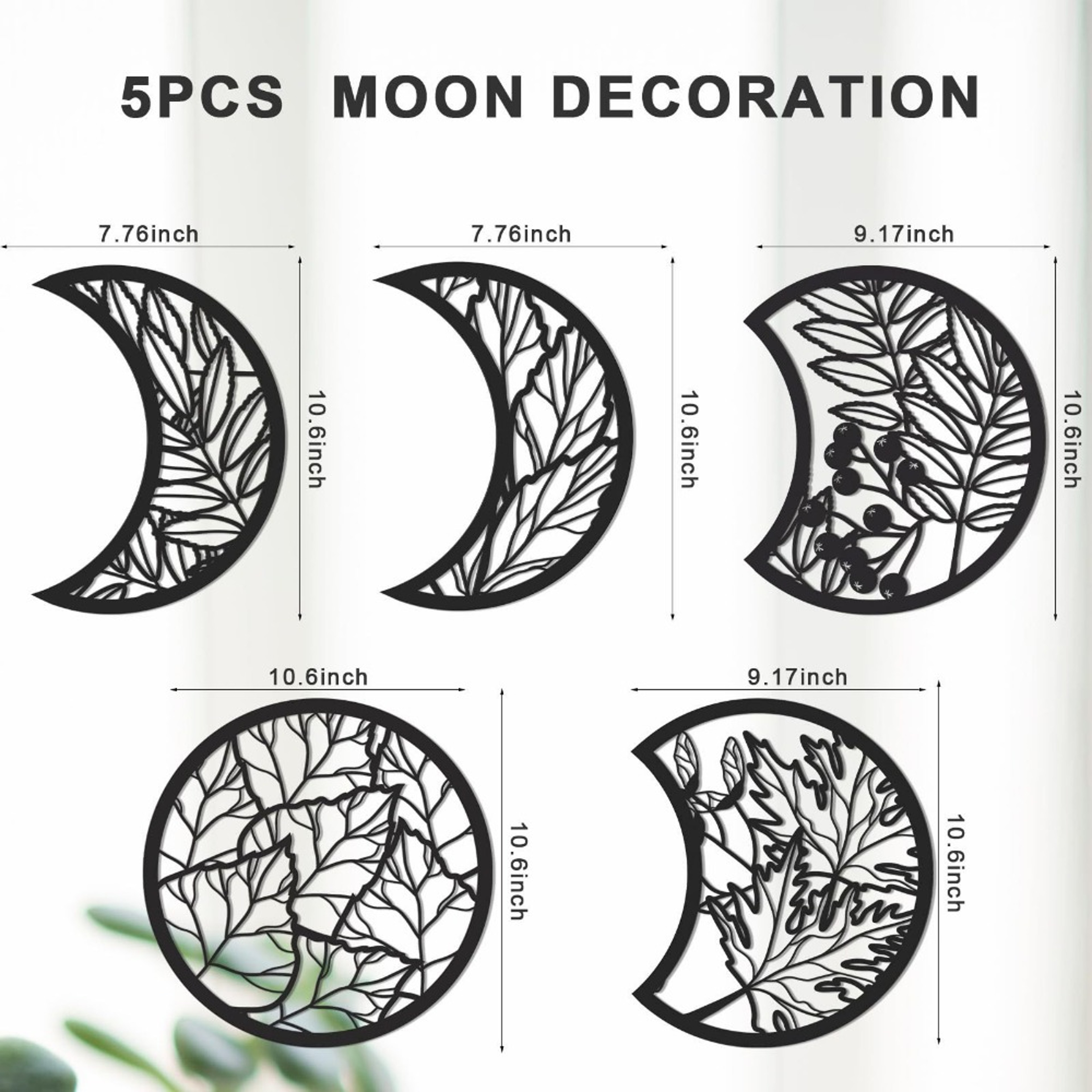 Handmade Wooden Moon Phase Wall Art, Nordic Style Decor for Living Room, Bedroom – view 4