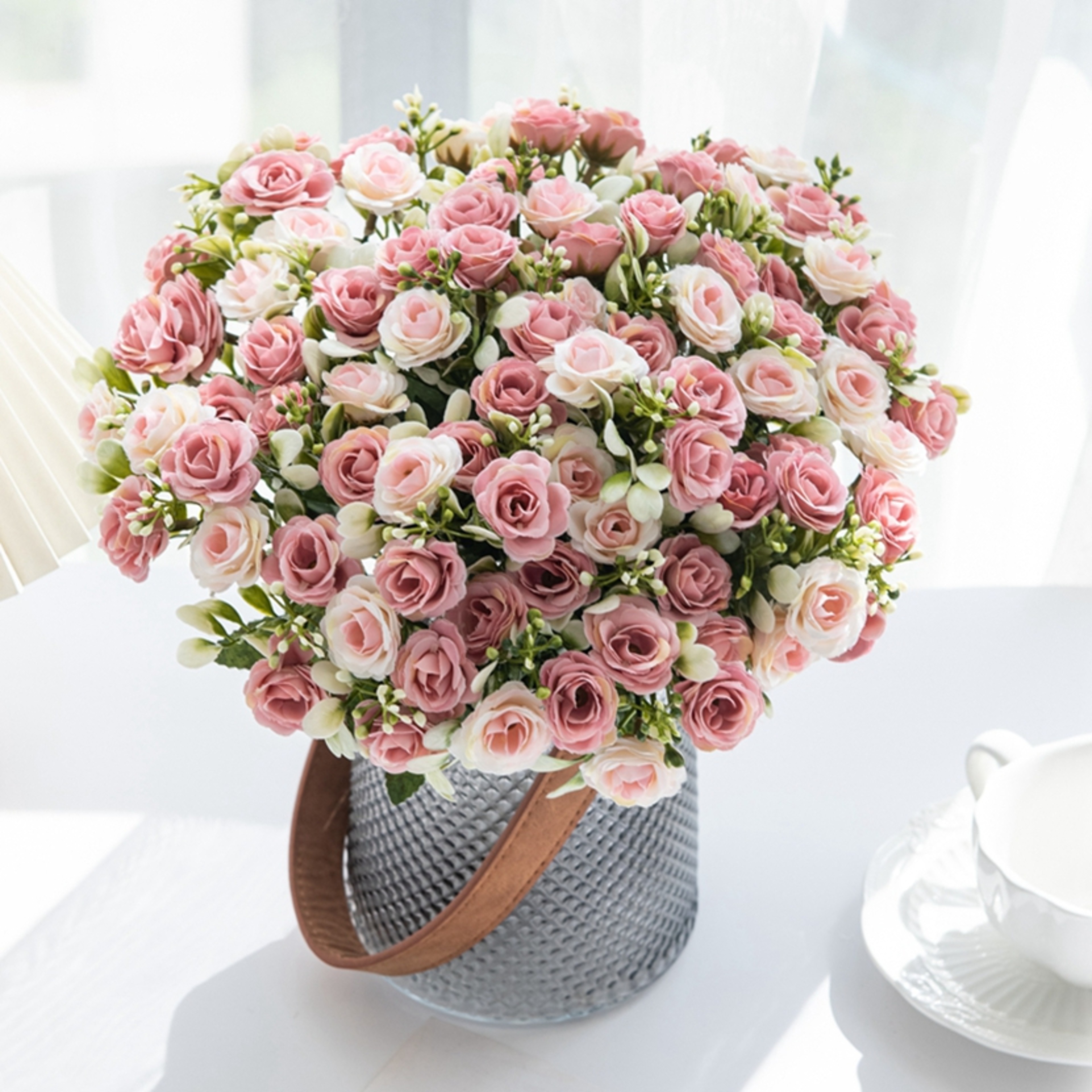 Artificial Silk Rose, Wedding Bouquet, Bridal Decor, Christmas Wreath, Vase Decoration, DIY Craft – view 5