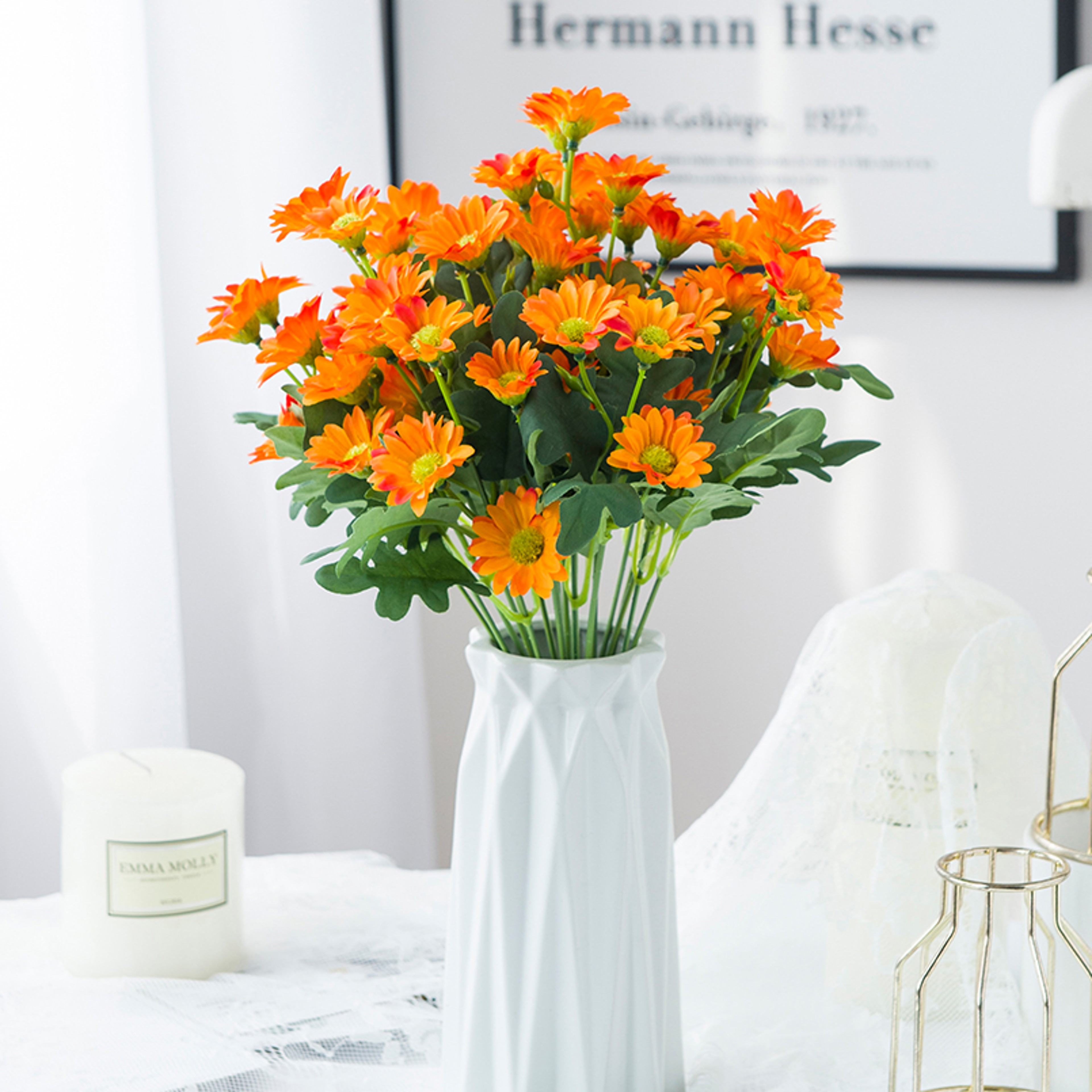Autumn Silk Daisy Bouquet, Artificial Flower Decor for Vase, Home and Wedding Decor, Holiday Party DIY Gift – view 6