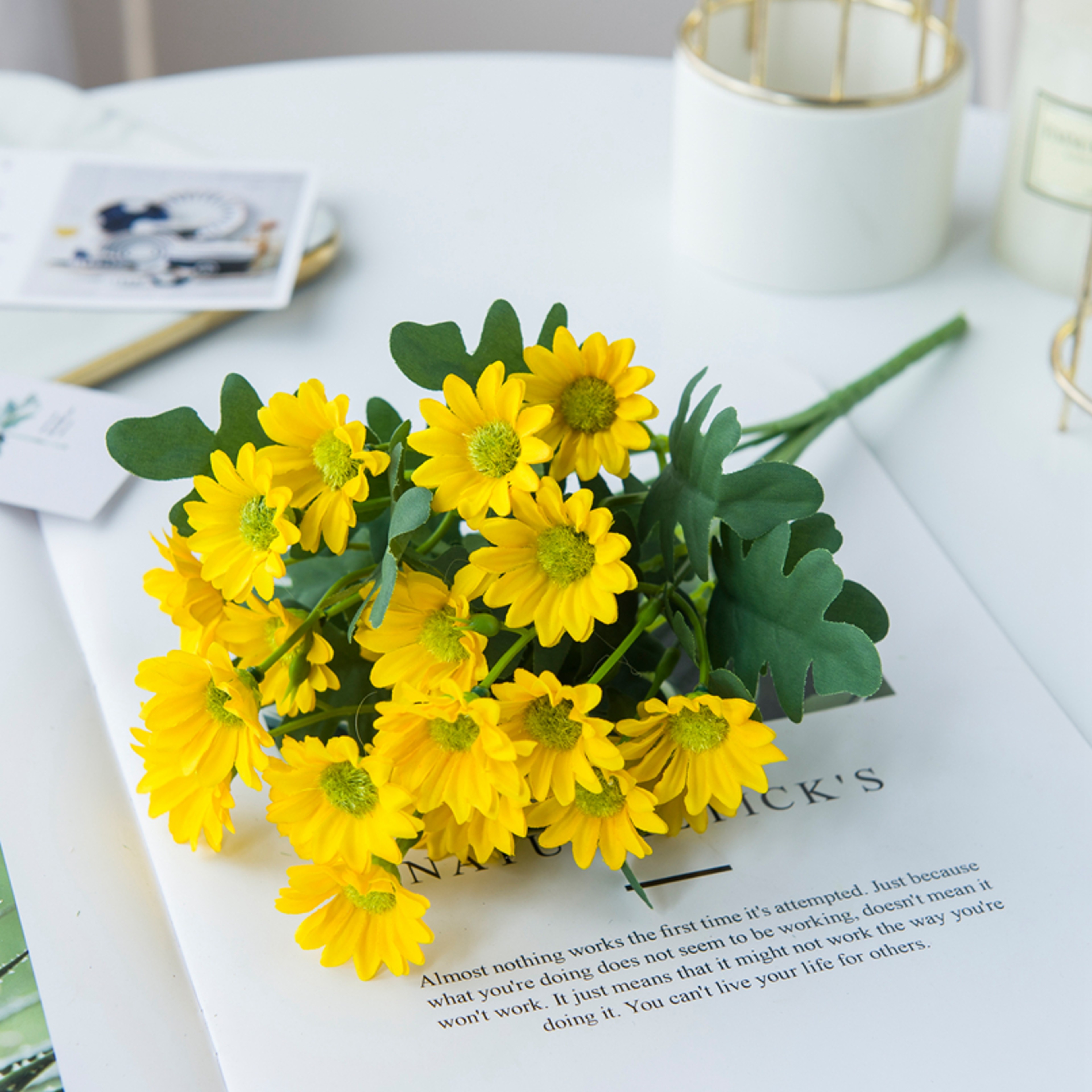 Autumn Silk Daisy Bouquet, Artificial Flower Decor for Vase, Home and Wedding Decor, Holiday Party DIY Gift – view 17