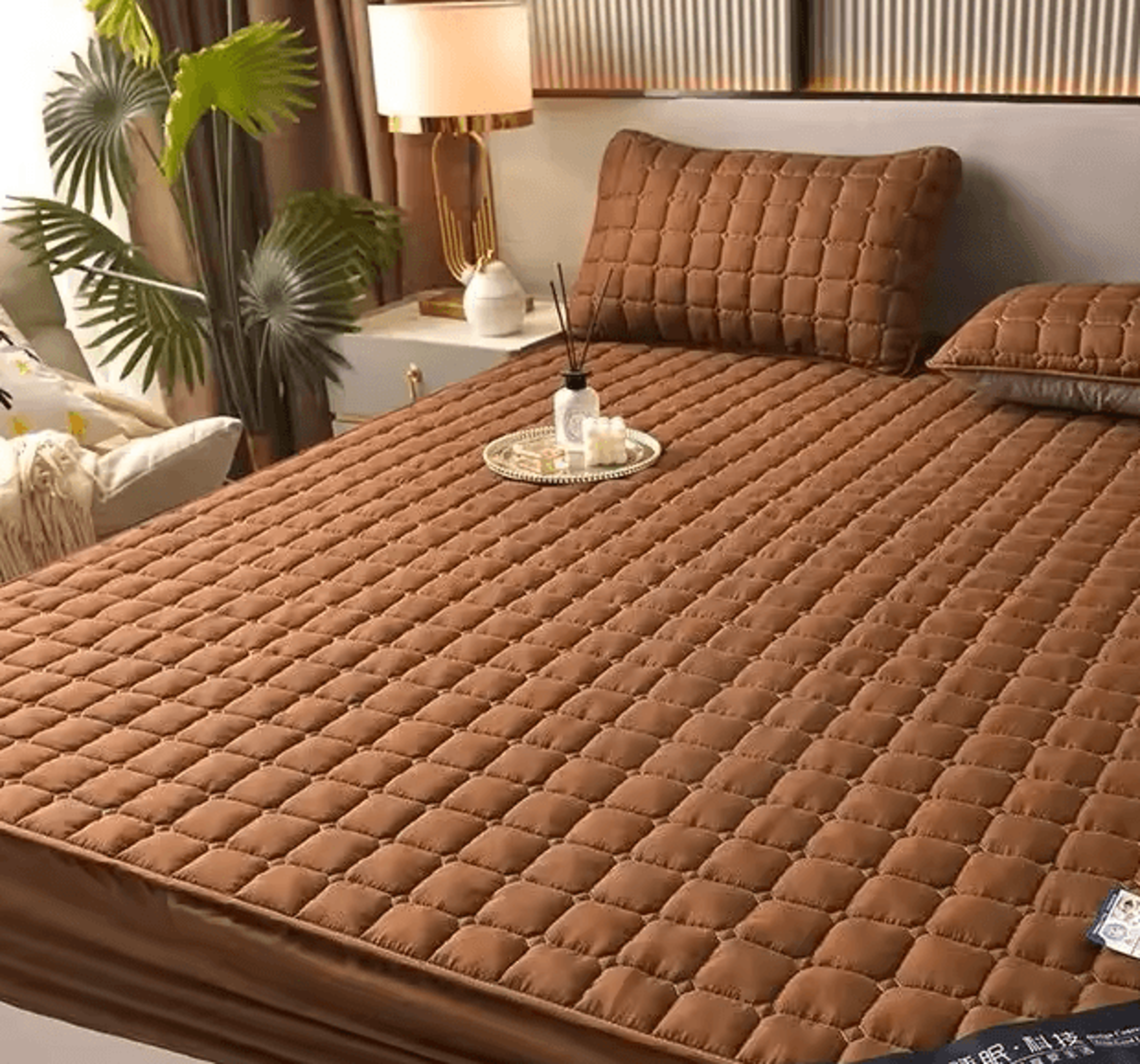 Breathable Quilted Mattress Cover, Soft Skin Friendly, Anti Mite, Anti Bacterial Bed Protector Fitted Sheet – view 3