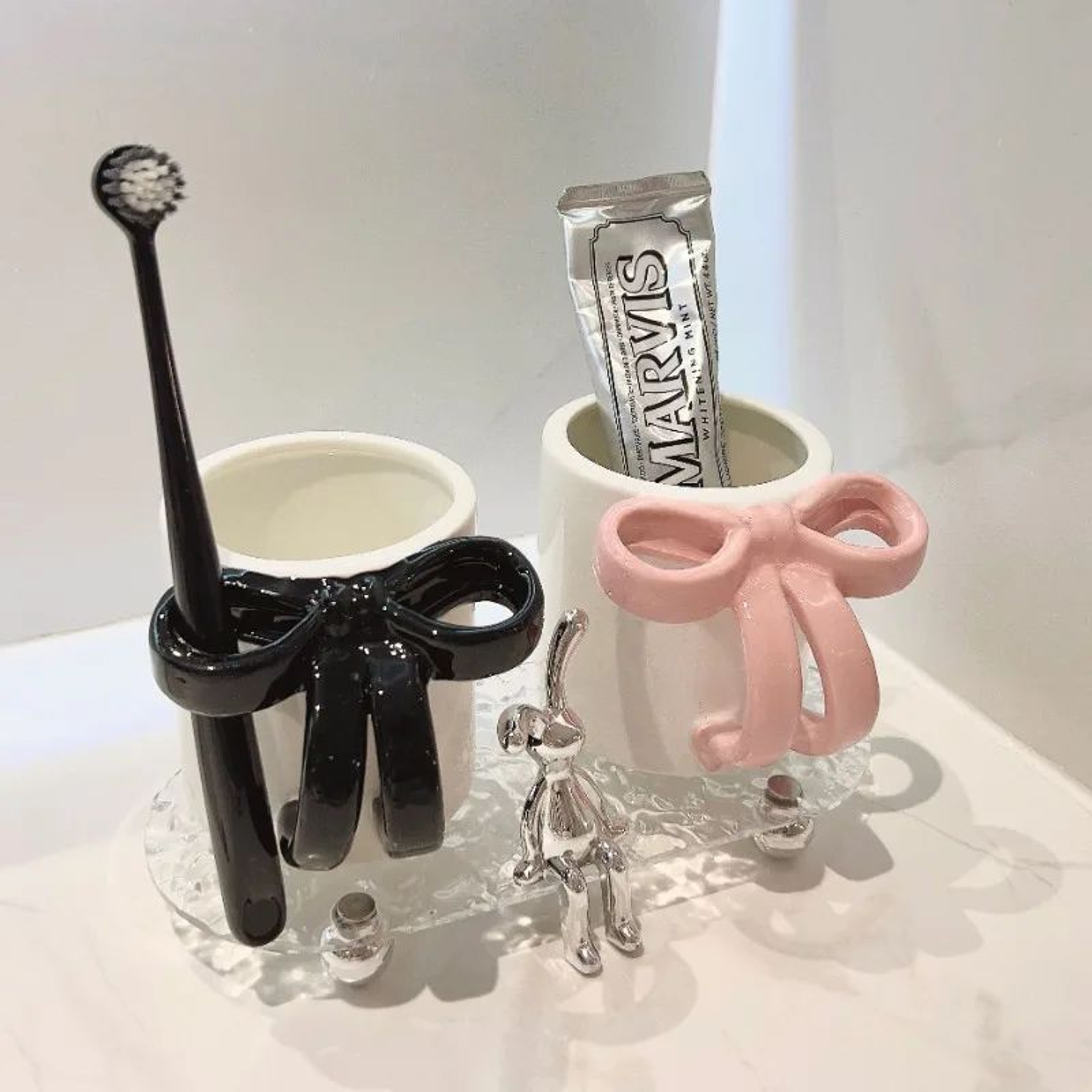 Luxury Ceramic Toothbrush Cup Set Creative Minimalist Design His And Hers For Couples Stylish Home  0