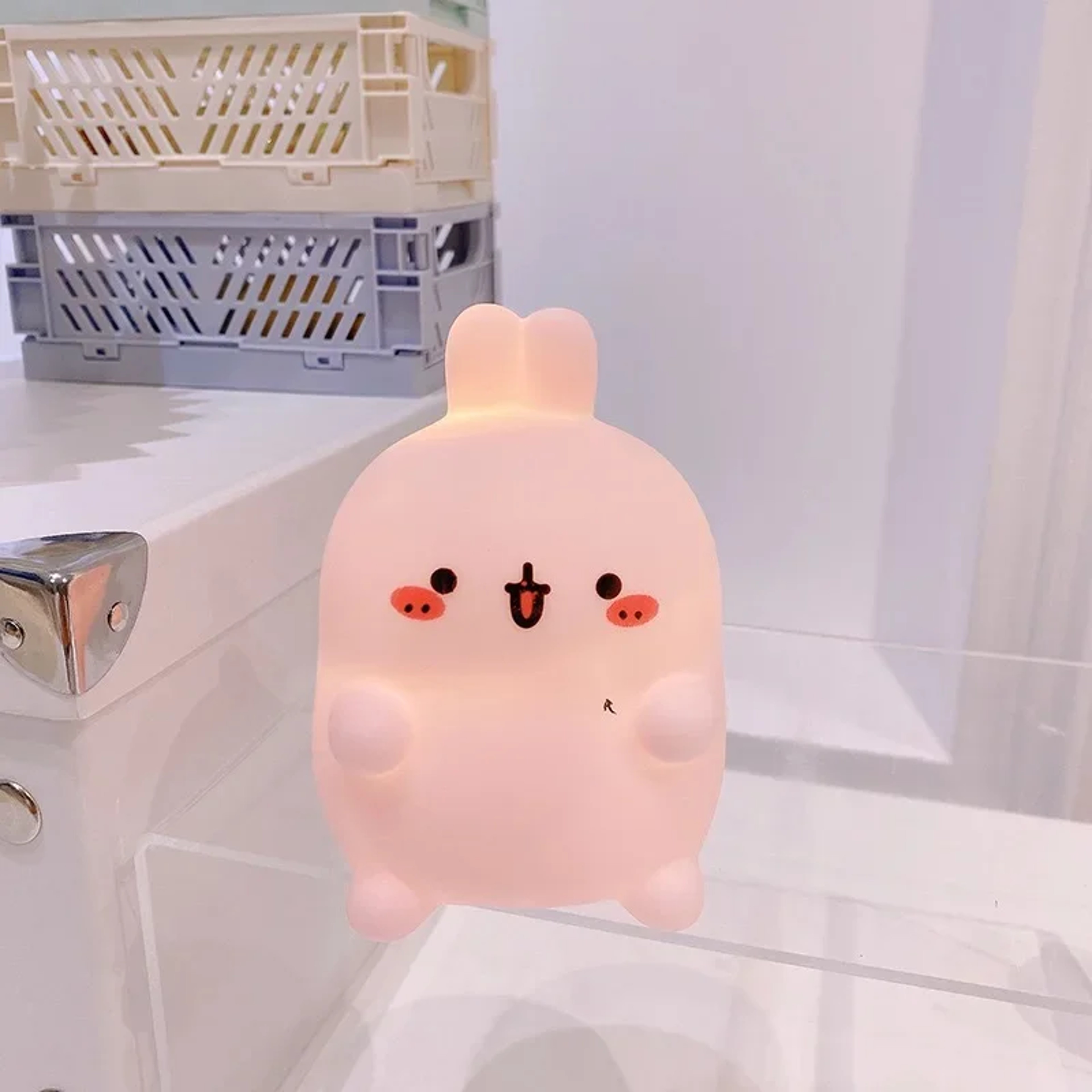 Creative Atmosphere Rabbit Night Light Bedhead Bedroom LED Small Table Light Non Plug In Floor Stand – view 3