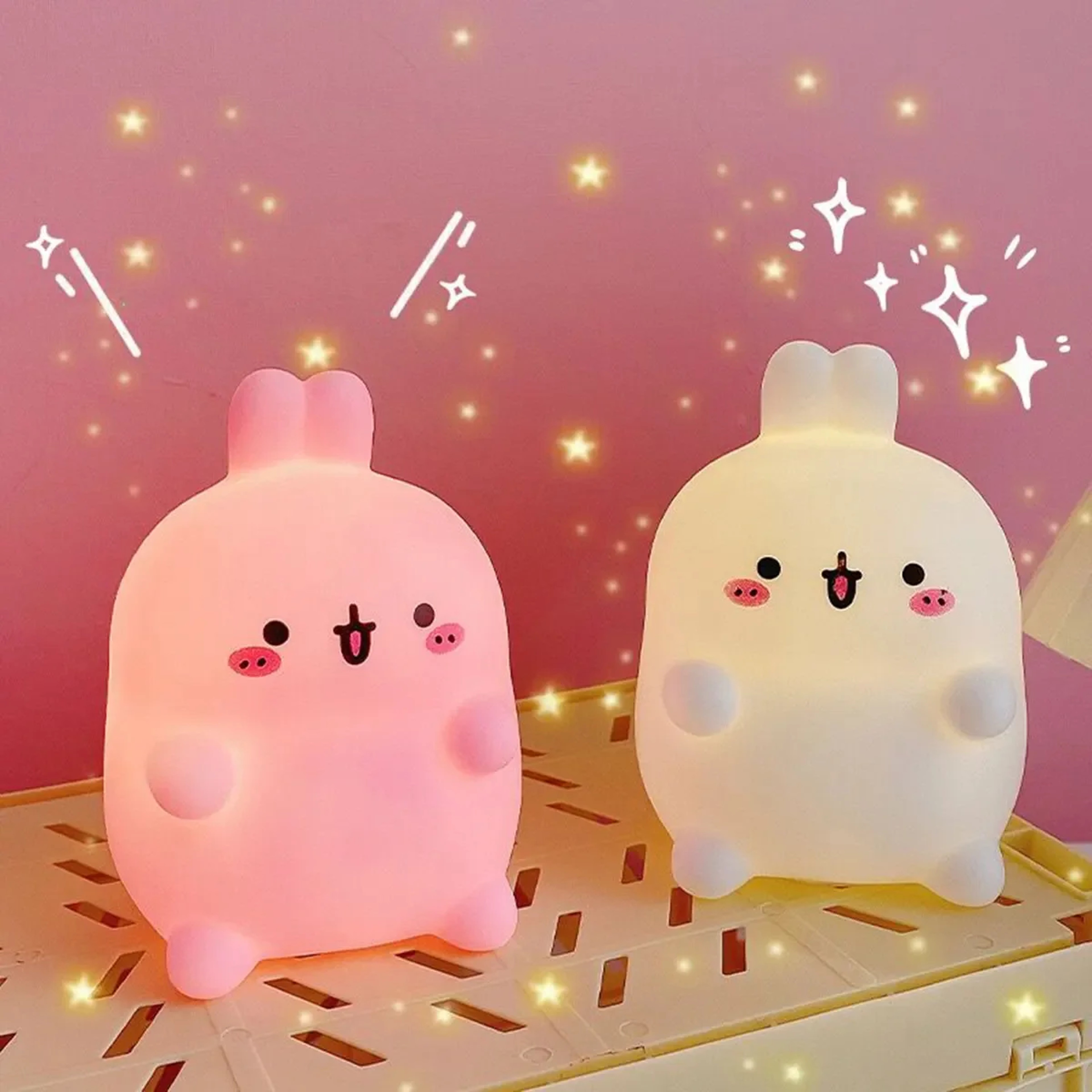 Creative Atmosphere Rabbit Night Light Bedhead Bedroom LED Small Table Light Non Plug In Floor Stand – view 6