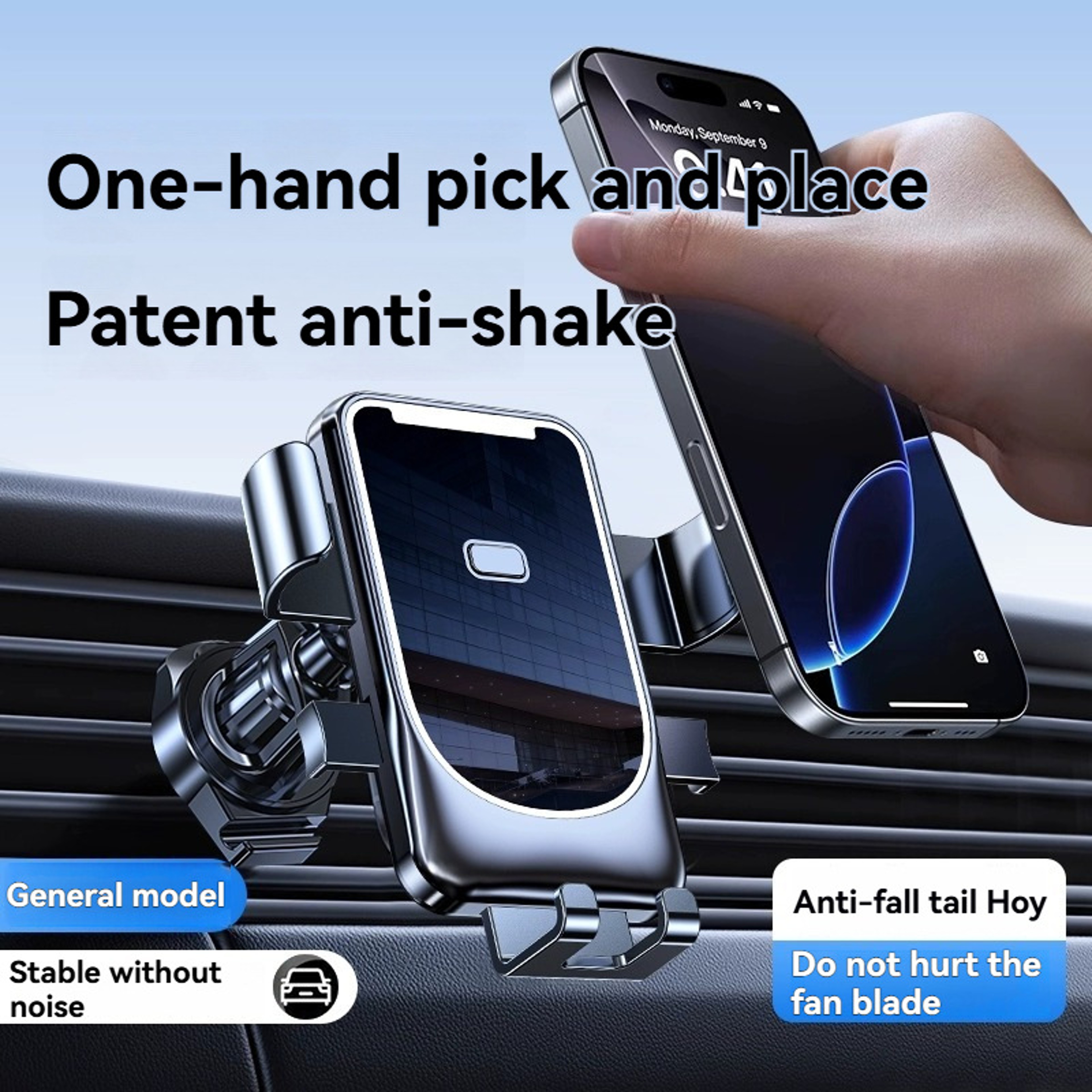 Universal Smartphone Holder, Air Vent Suction Hook Mount, Car Navigation Bracket for Phones – view 1