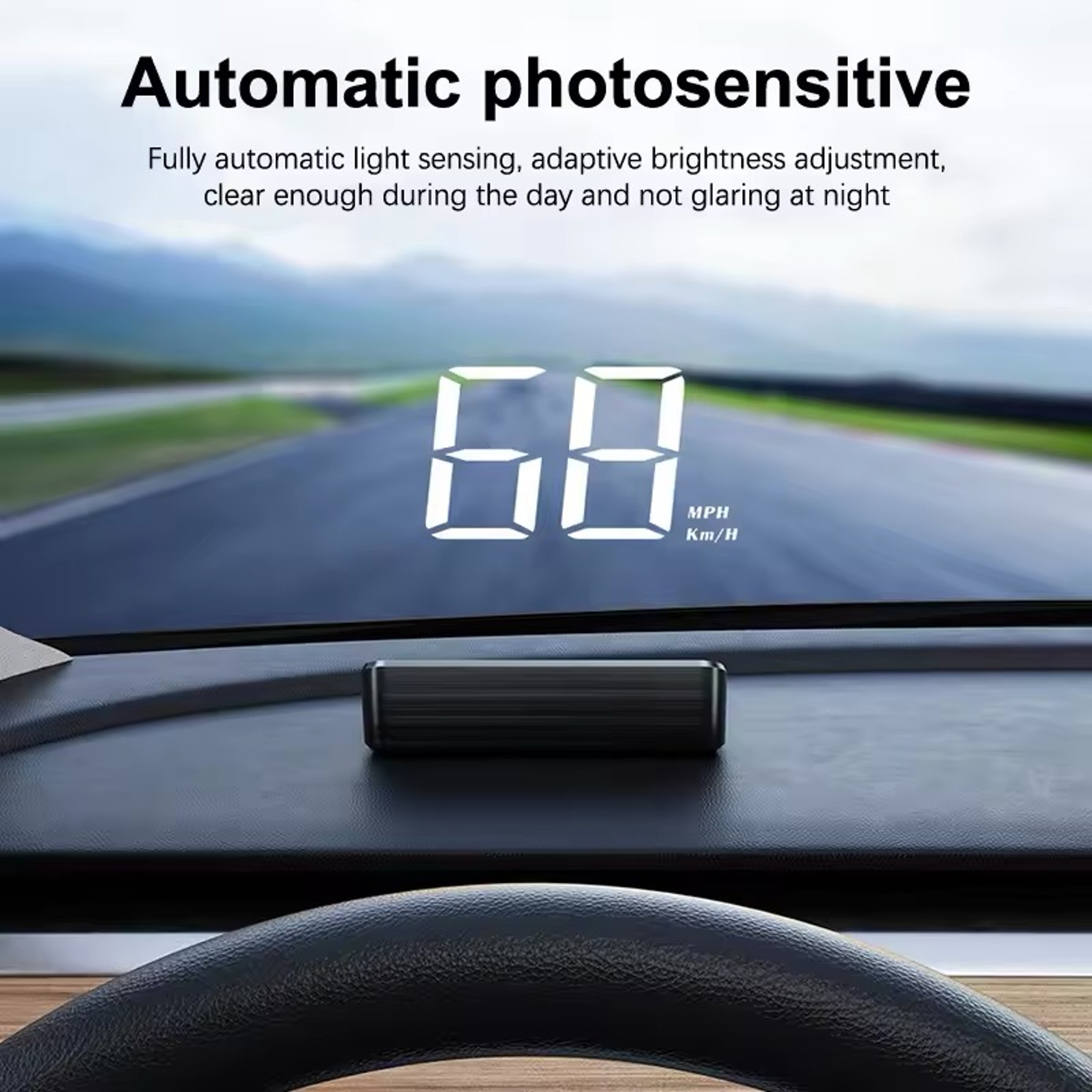Digital Speedometer, In Vehicle HUD Display, GPS Speed Meter, Universal Car Windshield Projector, Multifunctional Head – view 1