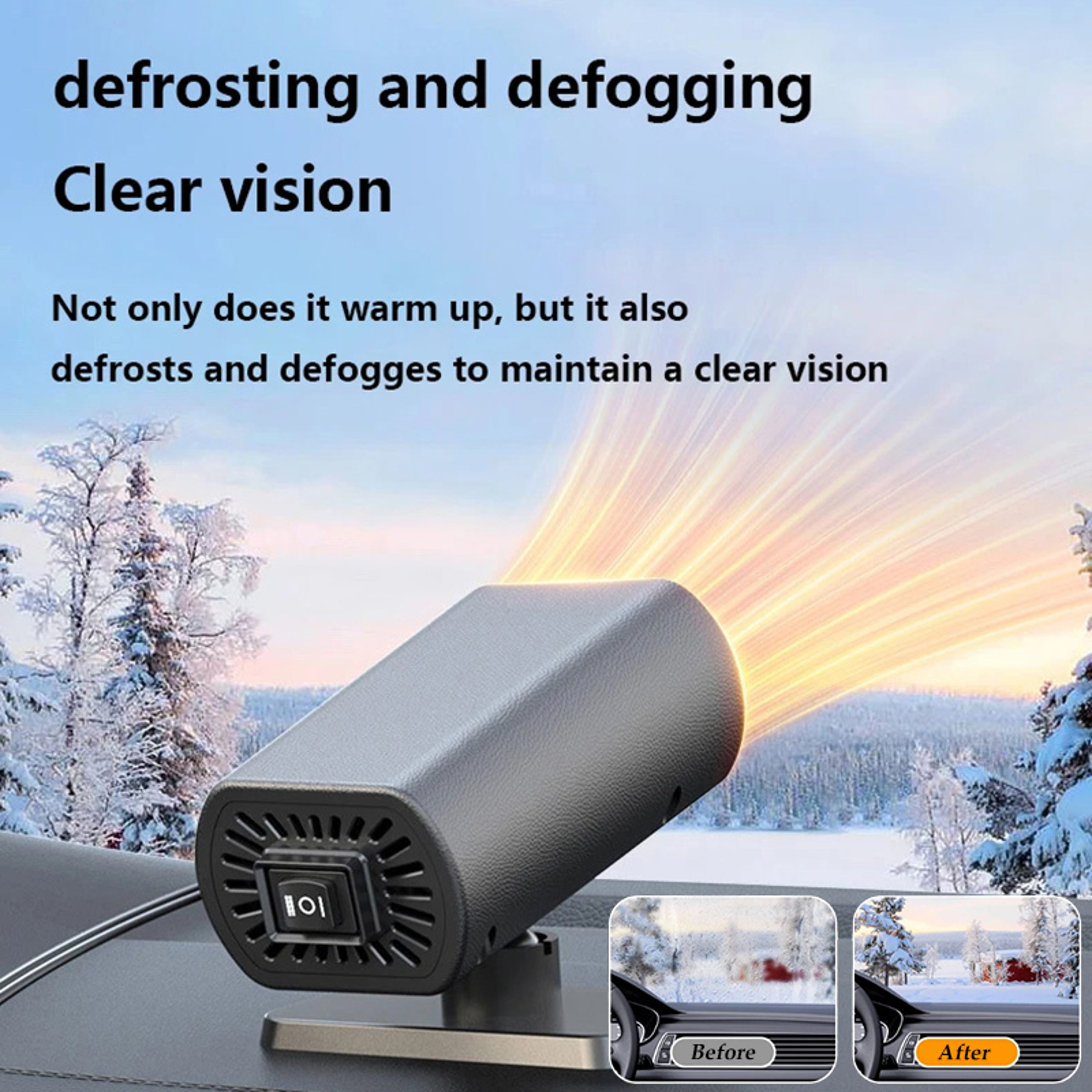 Portable Car Heater, Fast Heating Electric Fan for Winter Defrosting, Defogging, and Travel Comfort – view 4