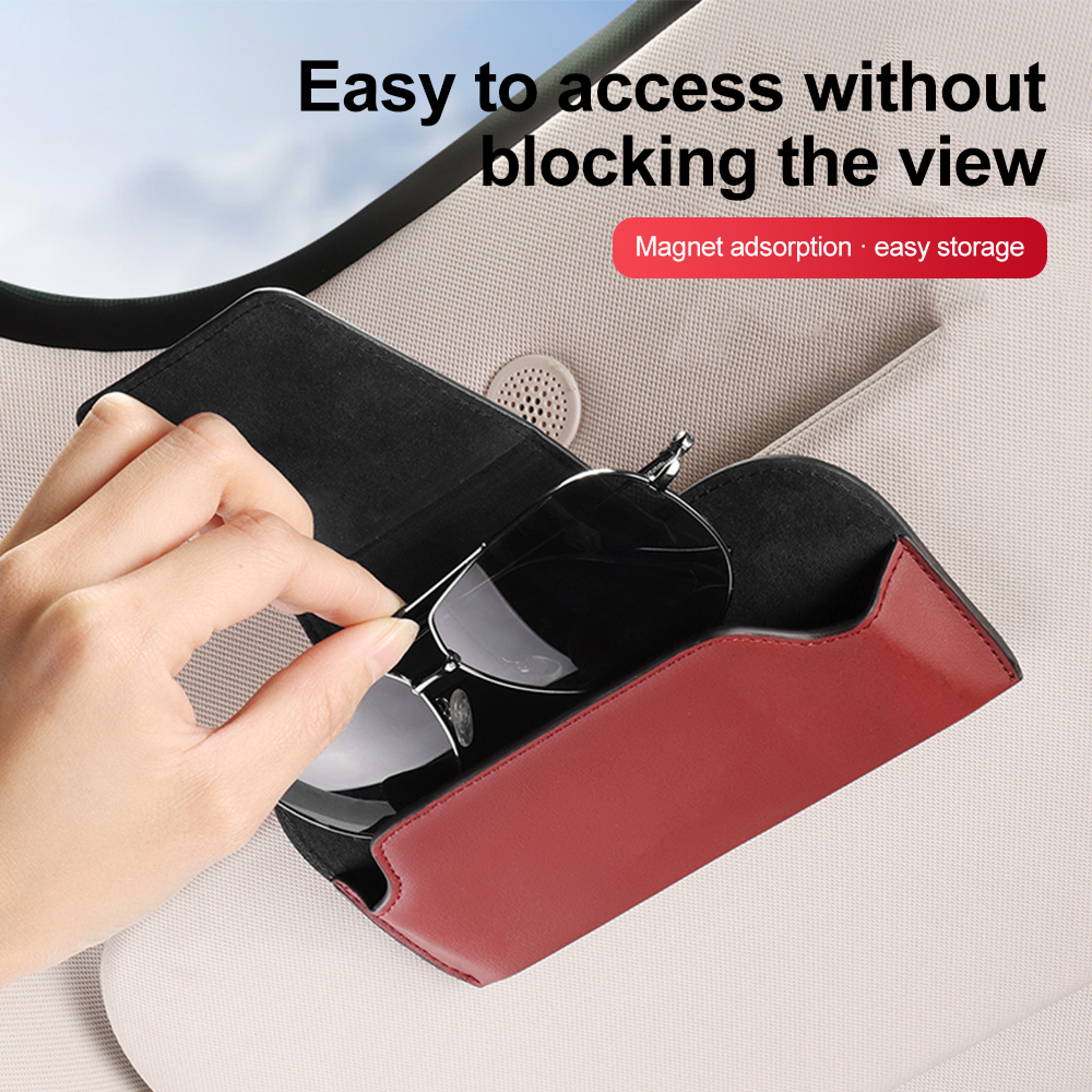 Universal Auto Sun Visor Glasses Box Clip Magnetic Car Sunglasses Holder Case Eyeglasses Storage Fa 1