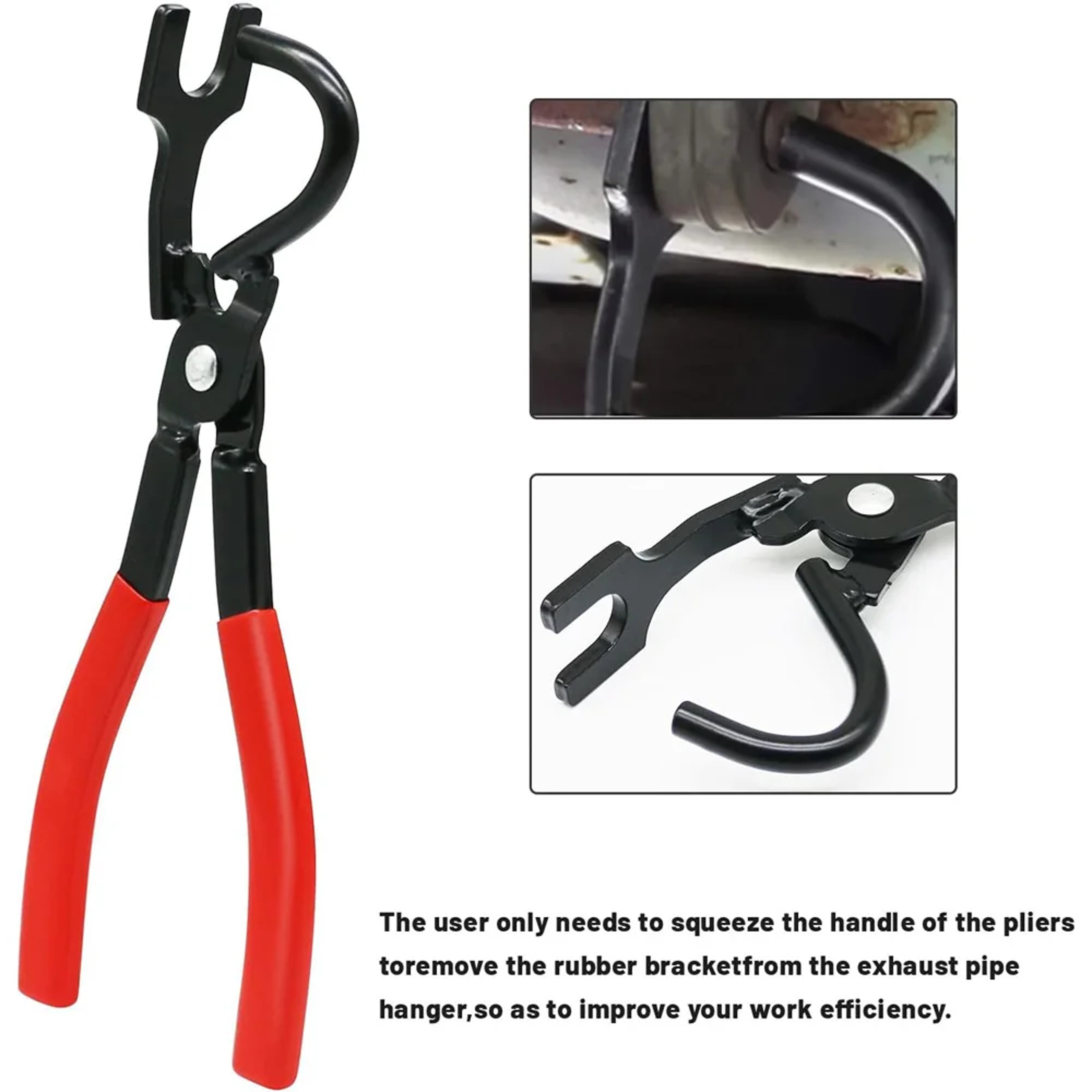 Exhaust Pipe Gasket Removal Plier Car Exhaust Hanger Puller Tool Rubber Pad Pliers Anti Slip Handle 3