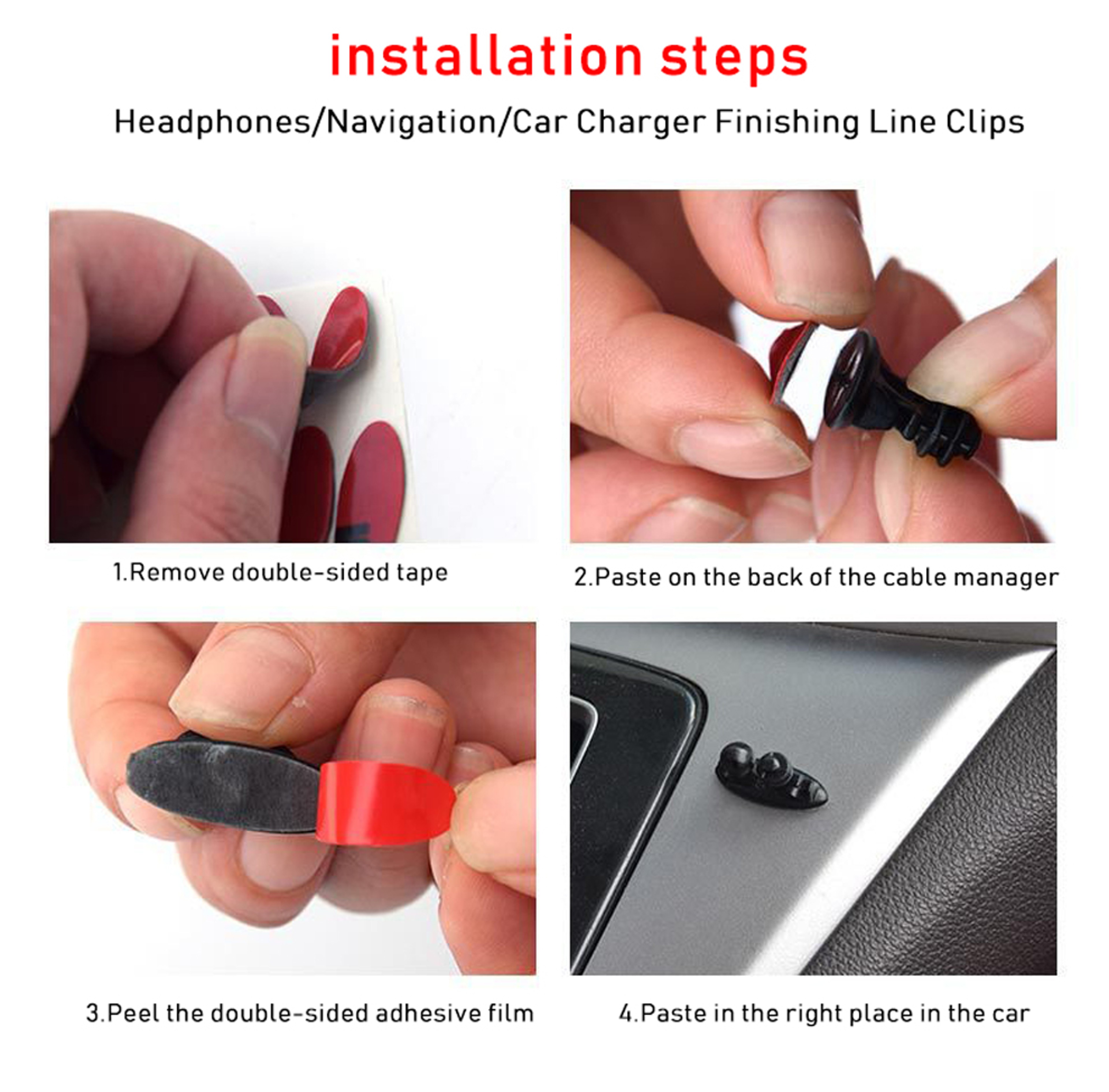 Charger Line USB Cable Clip Set, Car Accessories Sticker for BMW – view 6
