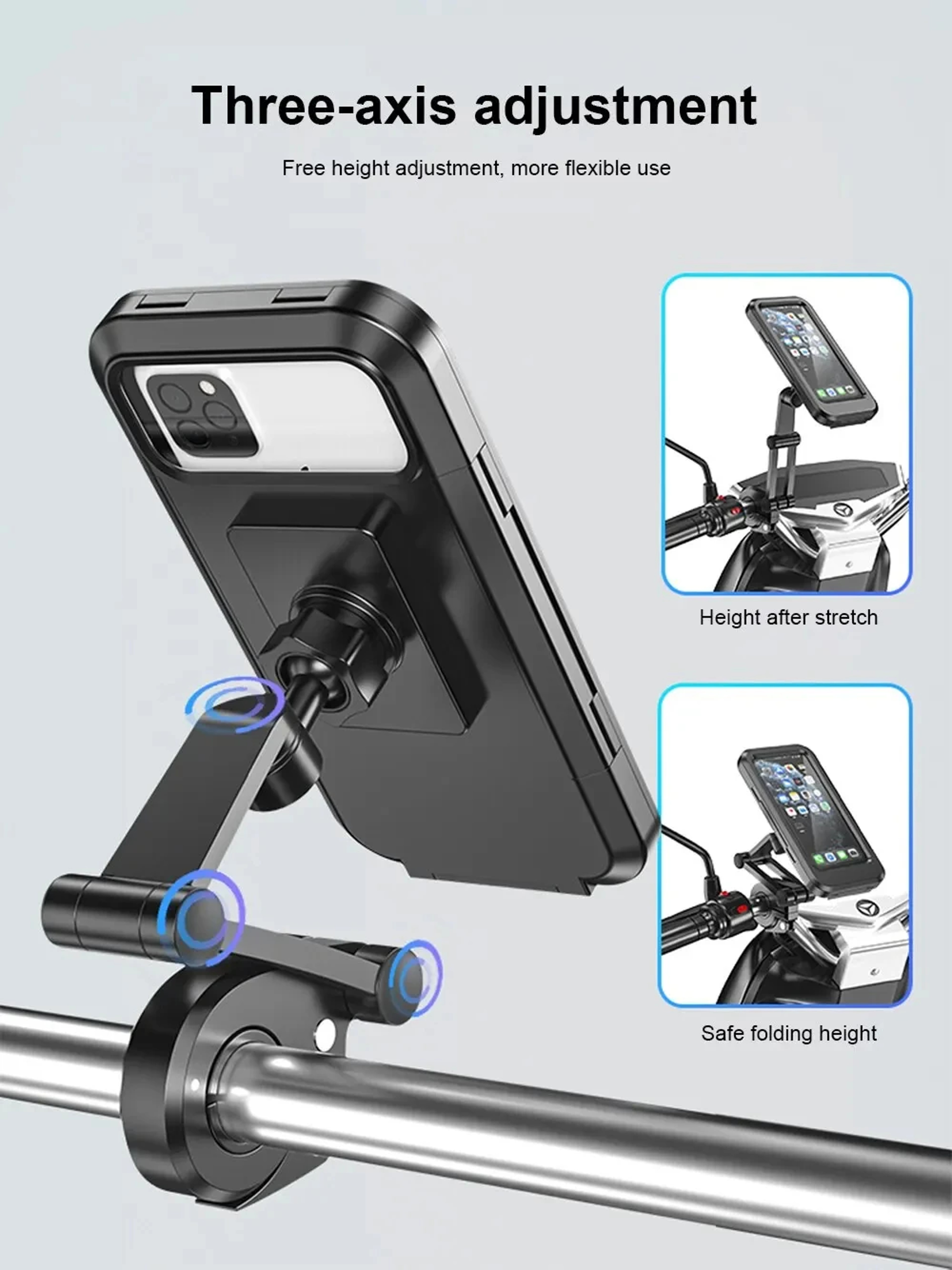 Universal Motorcycle Bike Phone Mount Waterproof 360 Swivel GPS Holder For Smartphones And Navigati 1