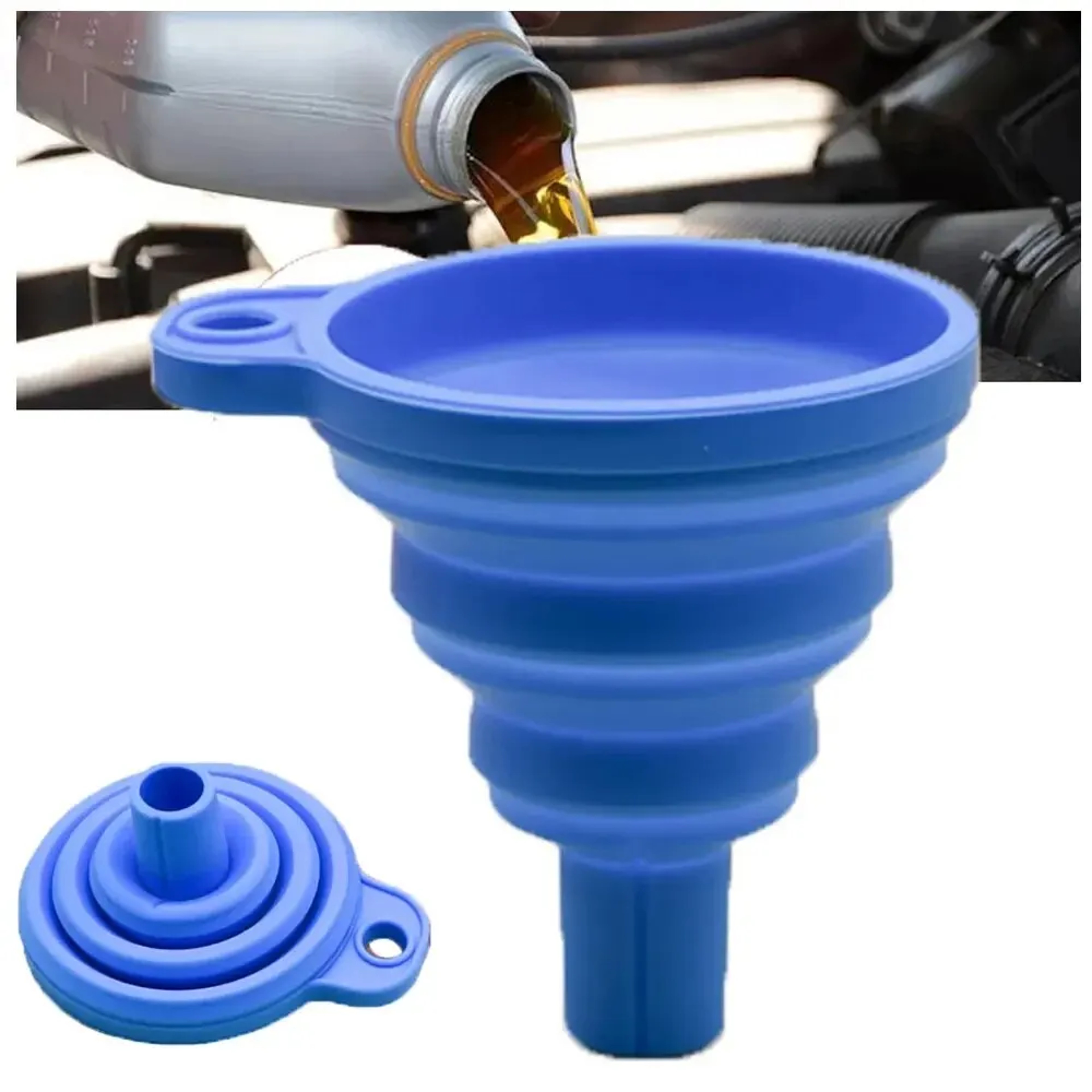 Universal Car Engine Funnel Silicone Liquid Funnel Foldable Portable Funnel For Engine Oil Petrol W 0