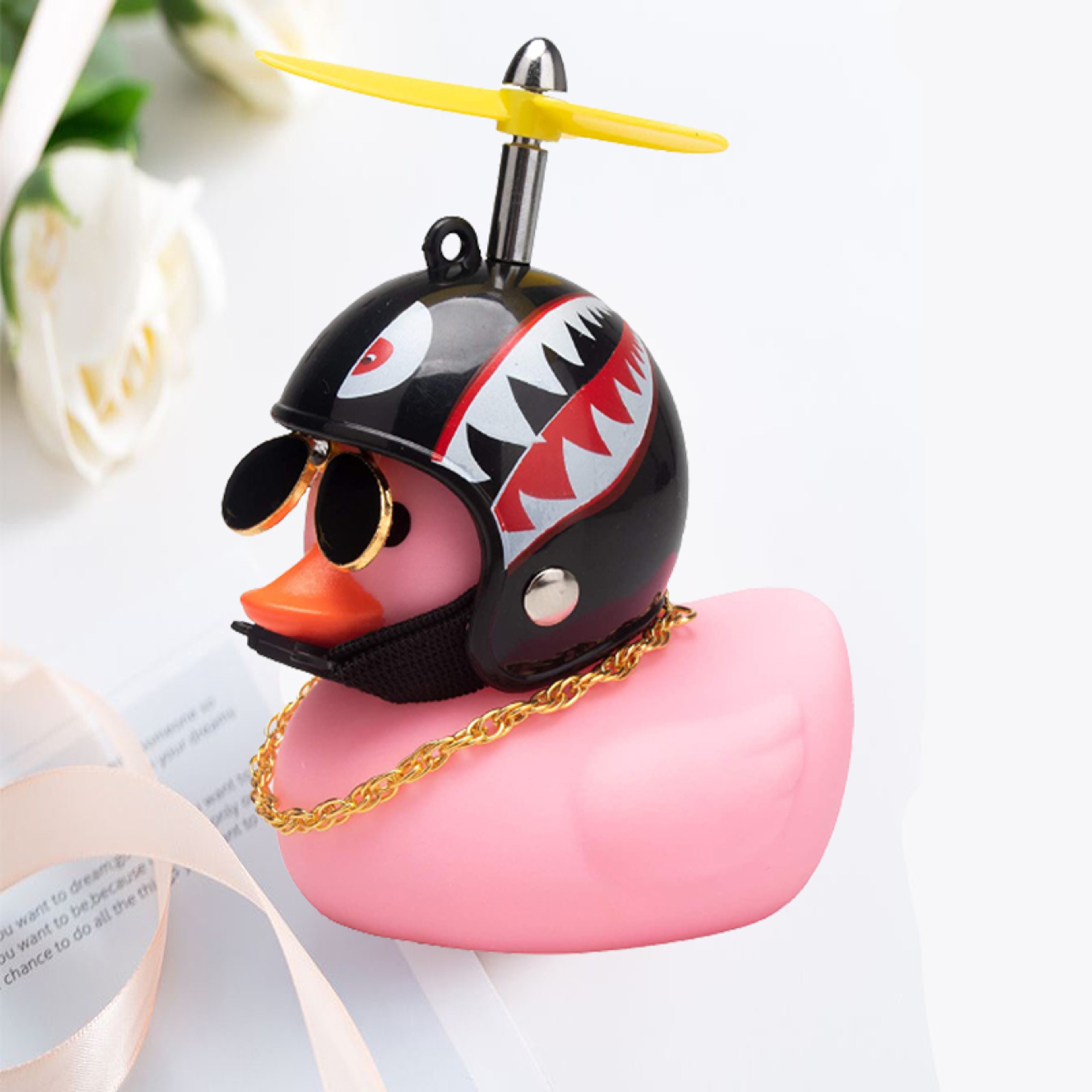 Small Yellow Duck Car Broken Wind Helmet Cute Car Decoration Wind Breaking Cycling Decor 15
