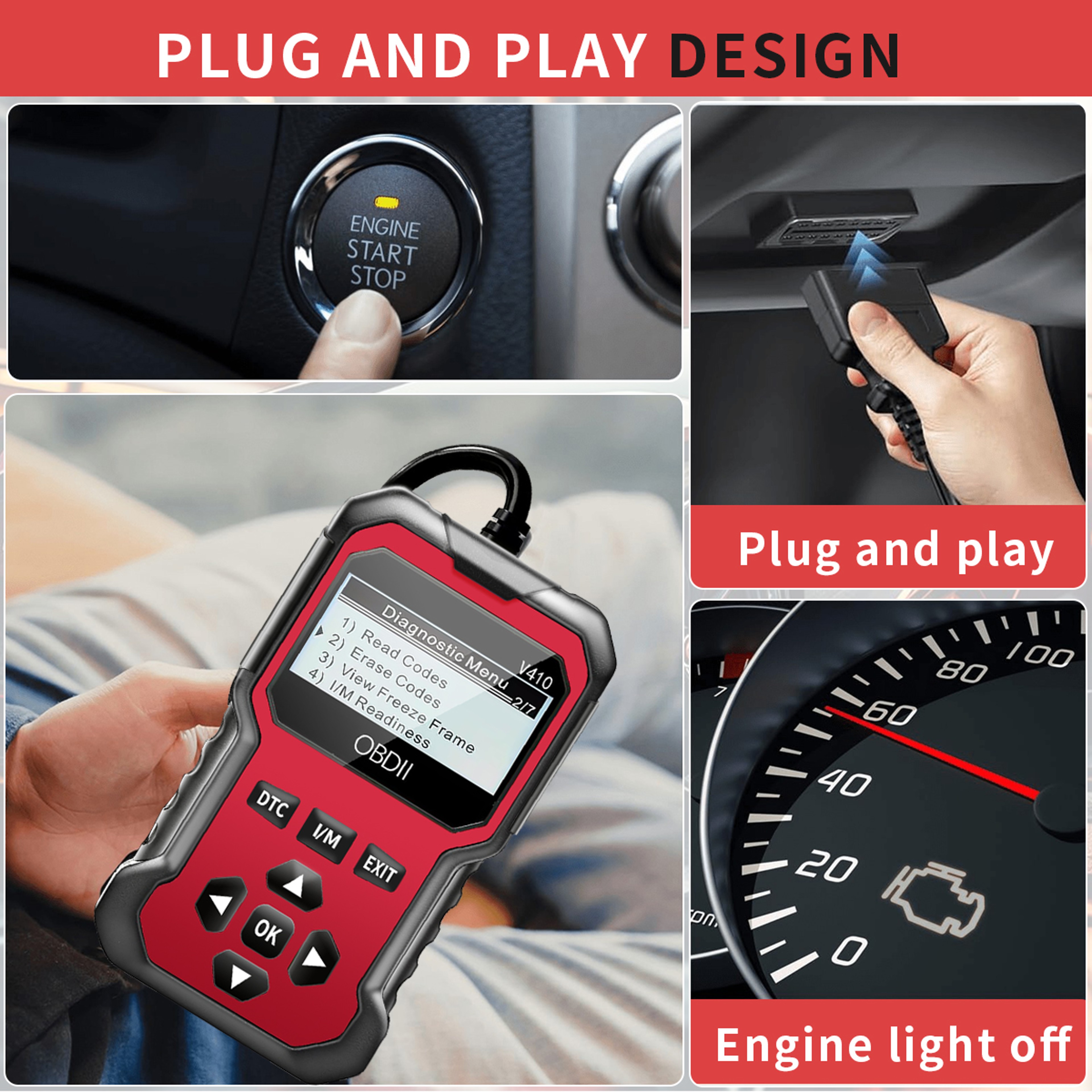 Engine Fault Code Reader Car Scanner Diagnostic Tool Code Scanner For All Vehicles 1
