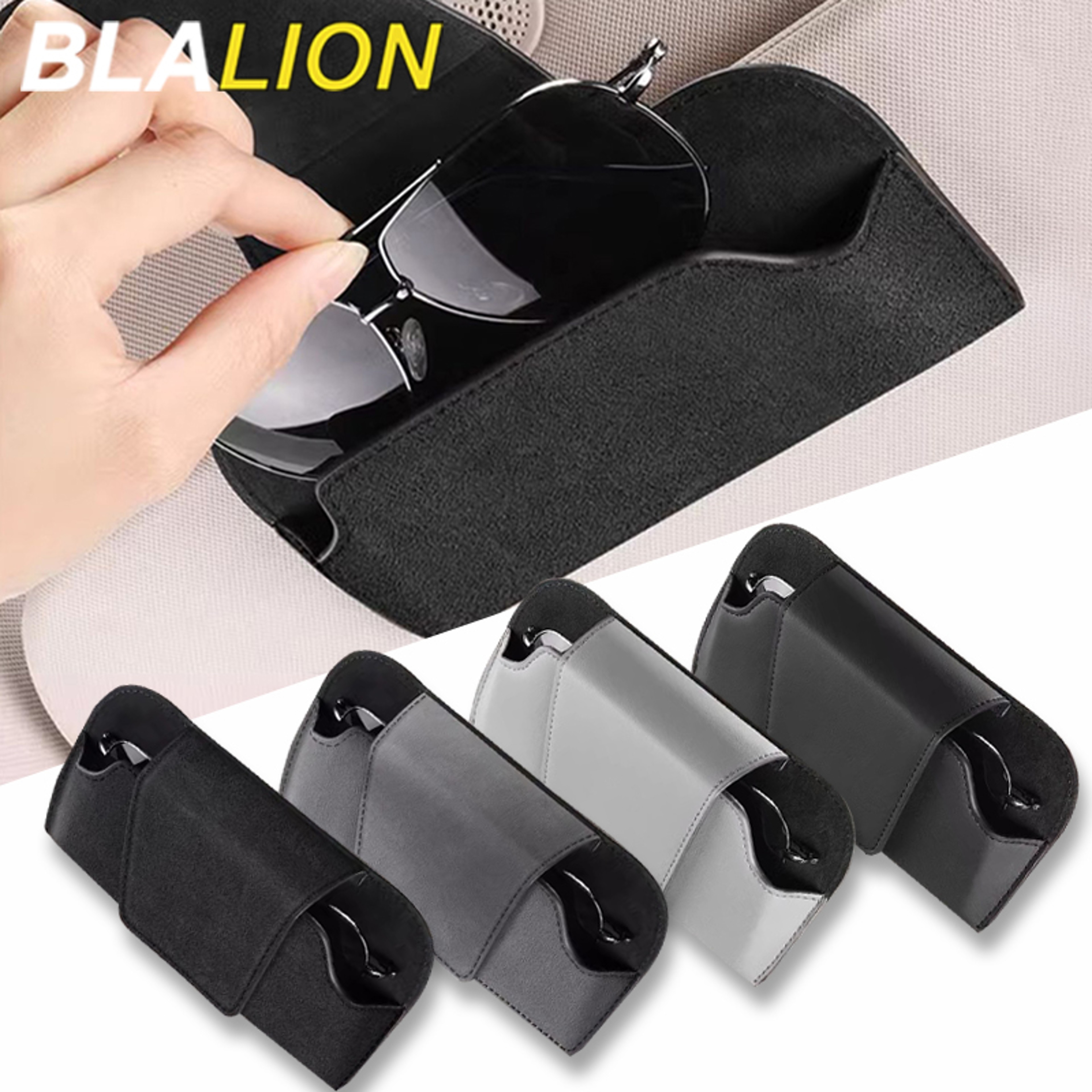 Auto Sun Visor Suede Glasses Holder Car Glasses Case Universal Sunglasses Clip Card And Ticket Hold 0