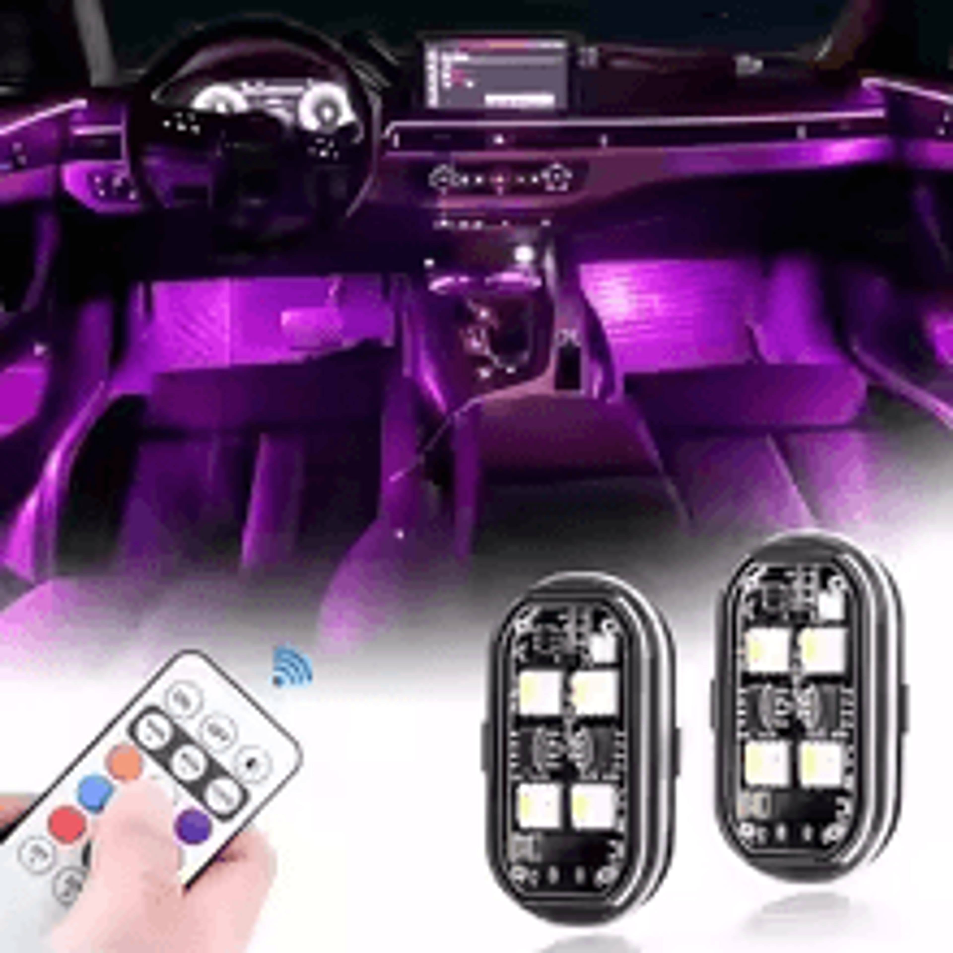 Rechargeable LED Strobe Lights Car Atmosphere Light Wireless Anti Collision LED Warning Lights 8 Co 0