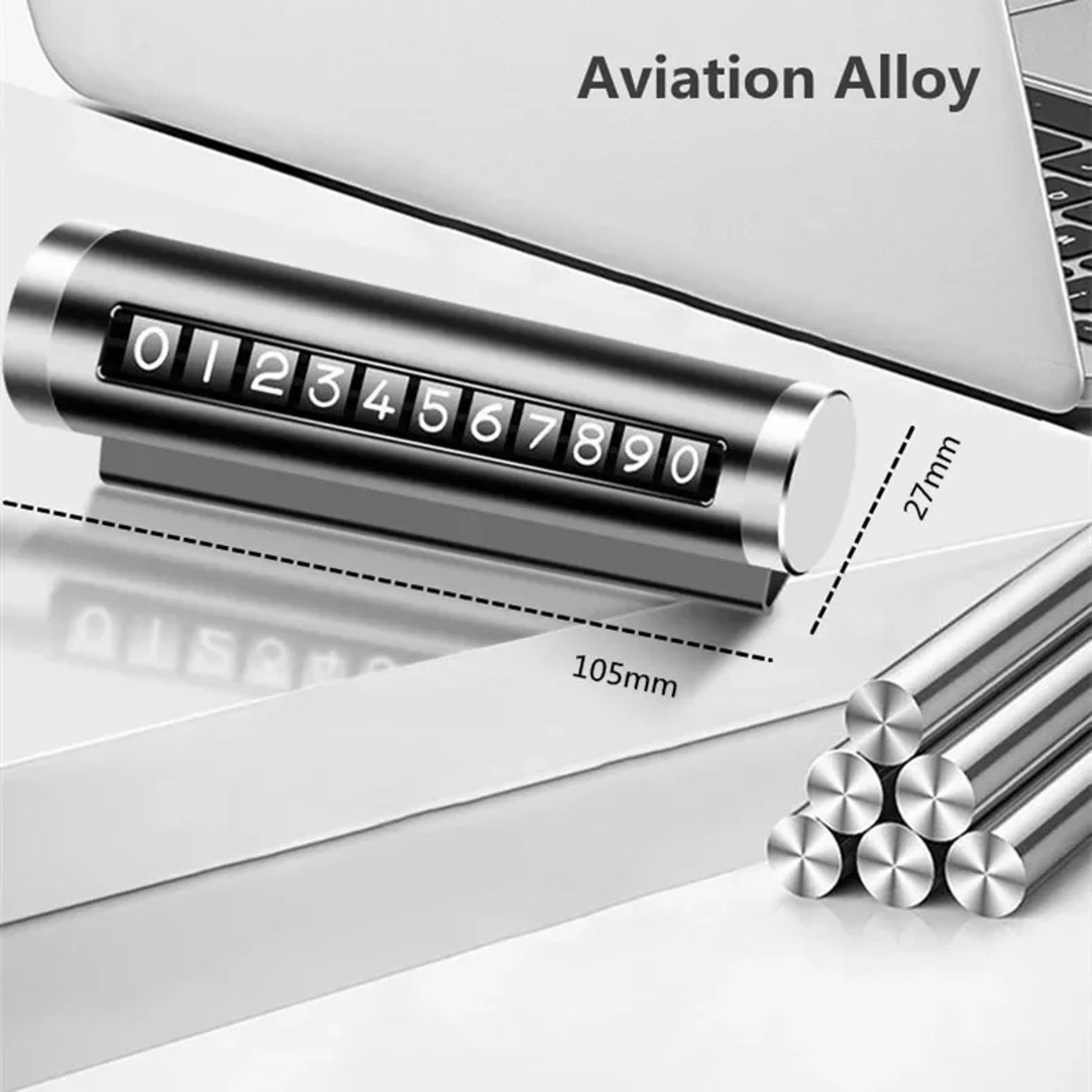 Universal Metal Phone Number Plate Car Temporary Parking Card Aluminum Park Stop Tag Auto Accessori 3