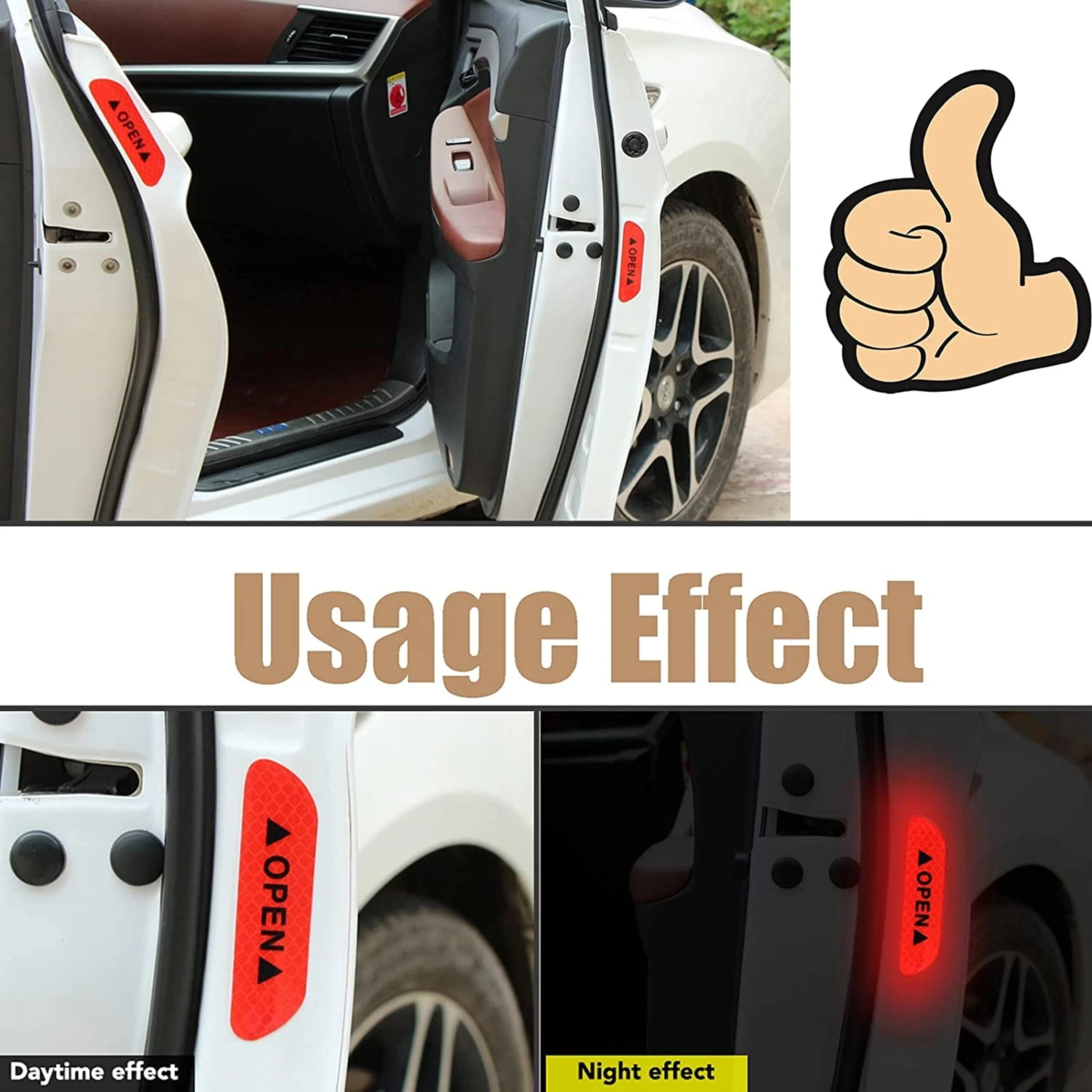 Reflective Fluorescent Car Stickers, Safety Warning Strips – view 4
