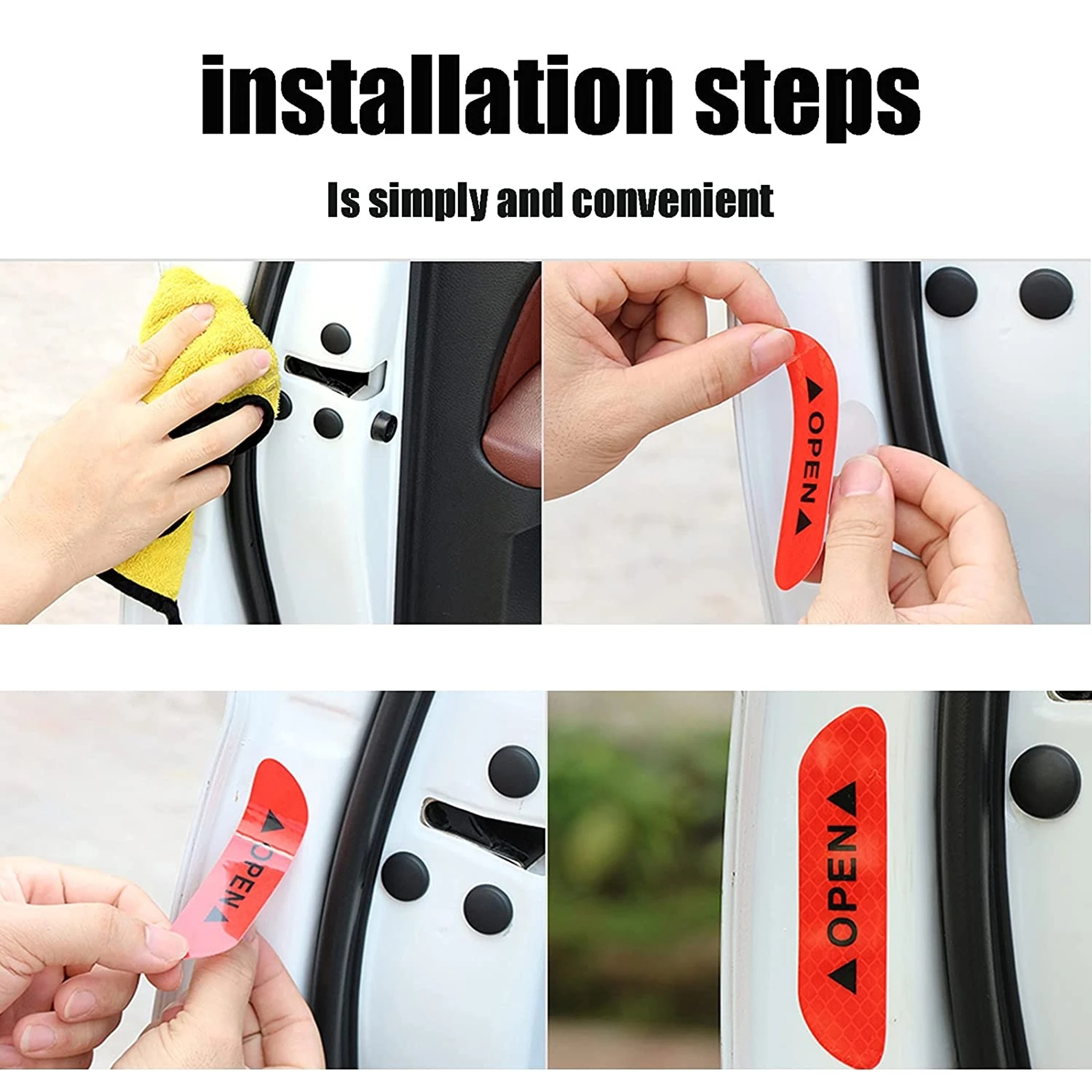 Reflective Fluorescent Car Stickers, Safety Warning Strips – view 6