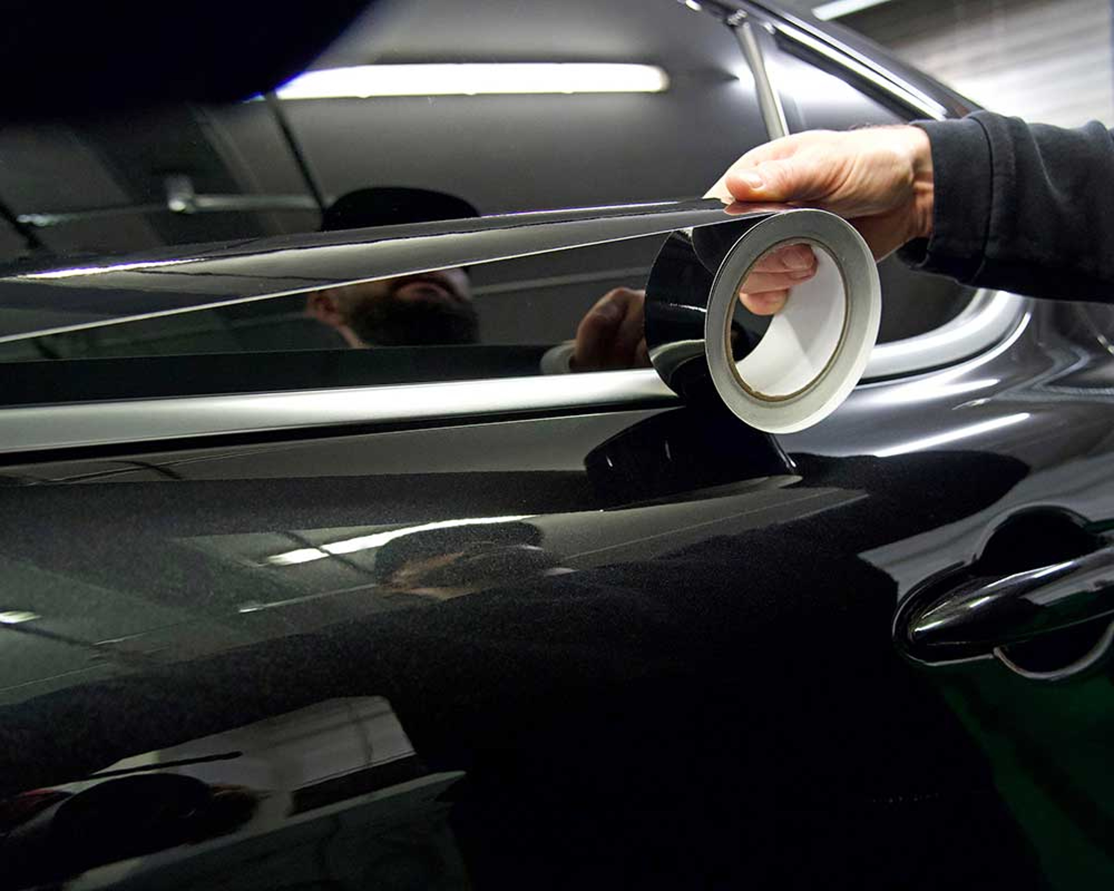 Chrome Delete Vinyl Film, Glossy Black Window Trim Wrap, Car Hood Roof Pillar Stripes – view 5