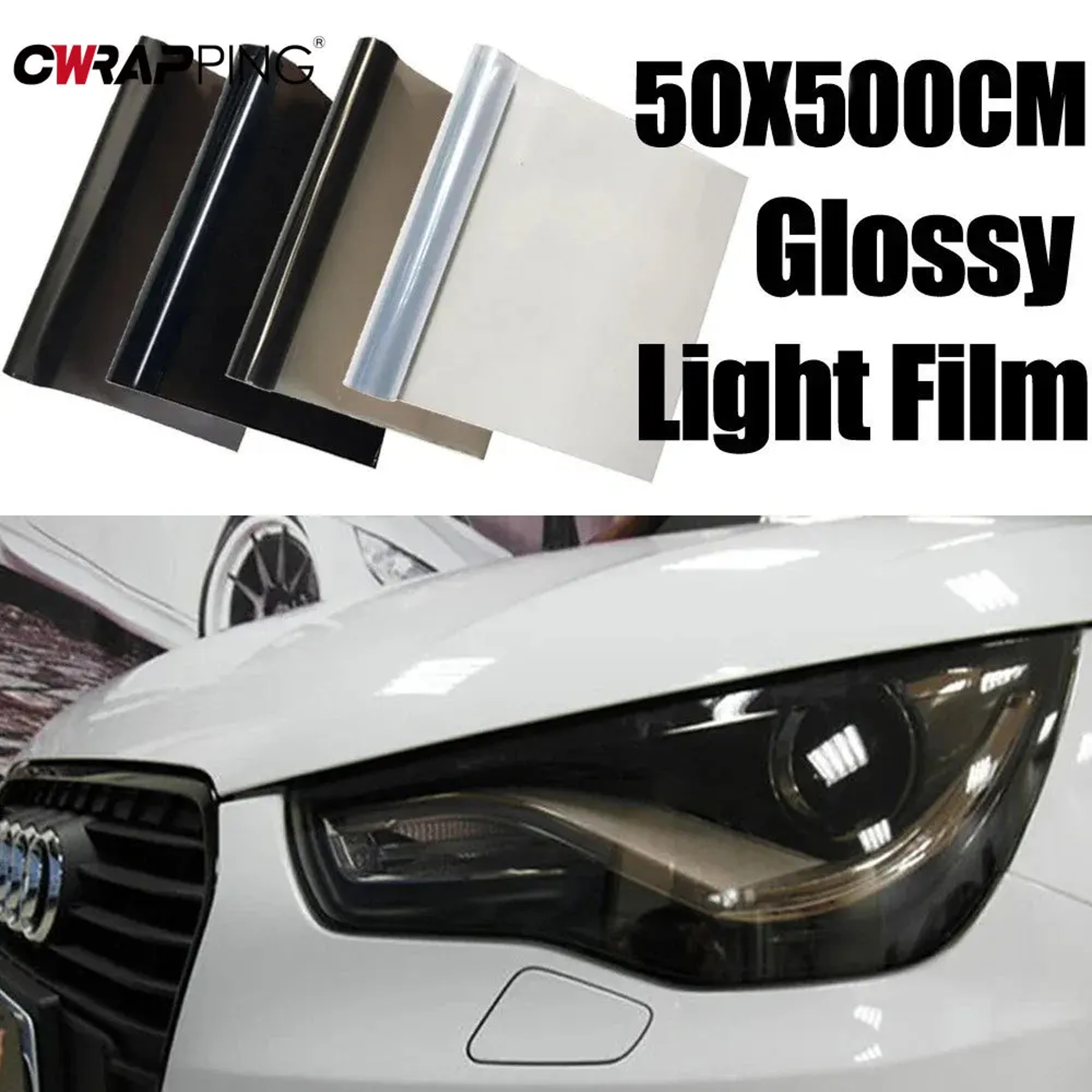 Smoke Black Headlight Taillight Vinyl Wrap Transparent Film Car Sticker Light Tint Foil Lamp Cover  0