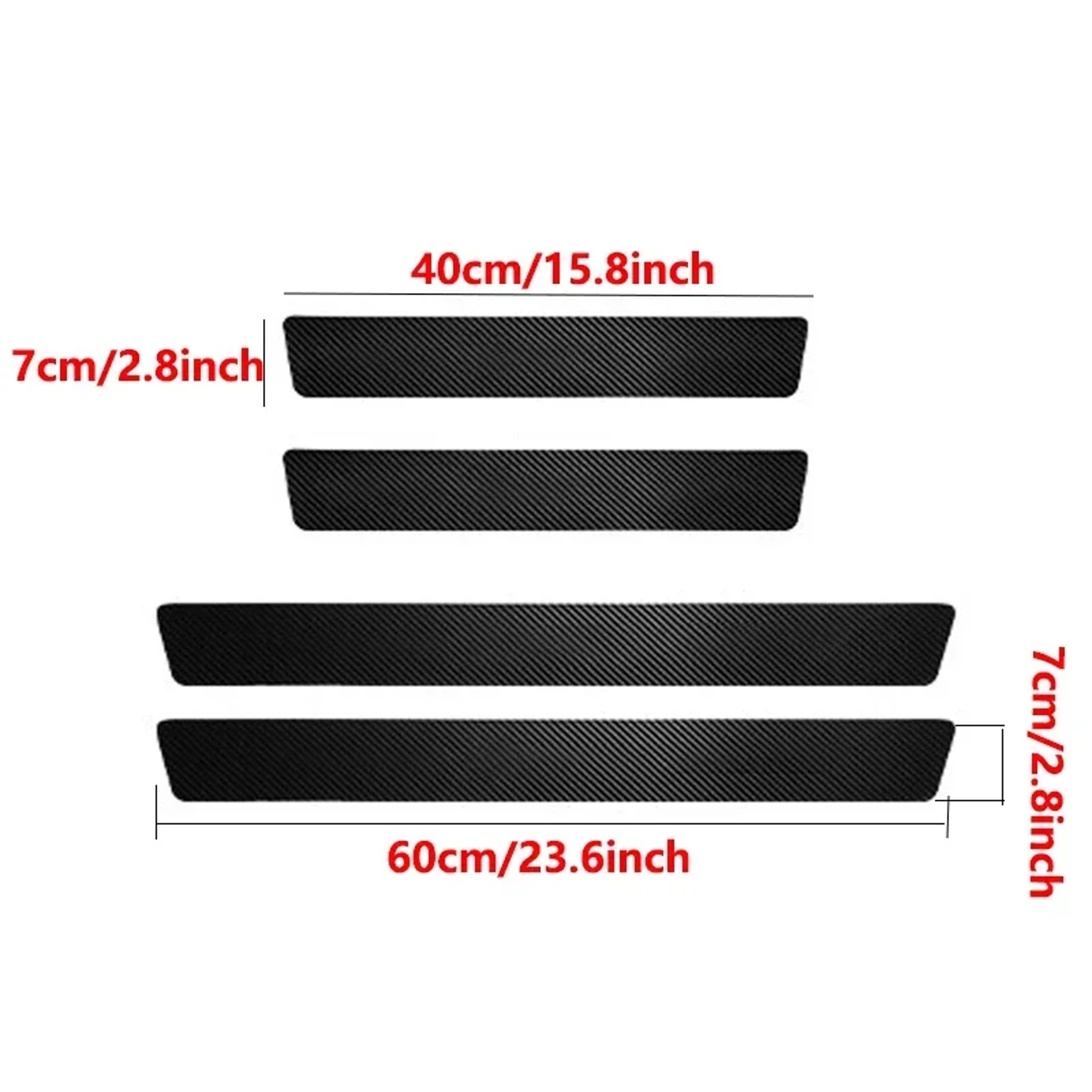 Carbon Fiber Leather Car Sticker, Thick Car Door Plate Protective Stickers, Anti Scratch Decal, Sill Scuff Cover – view 2