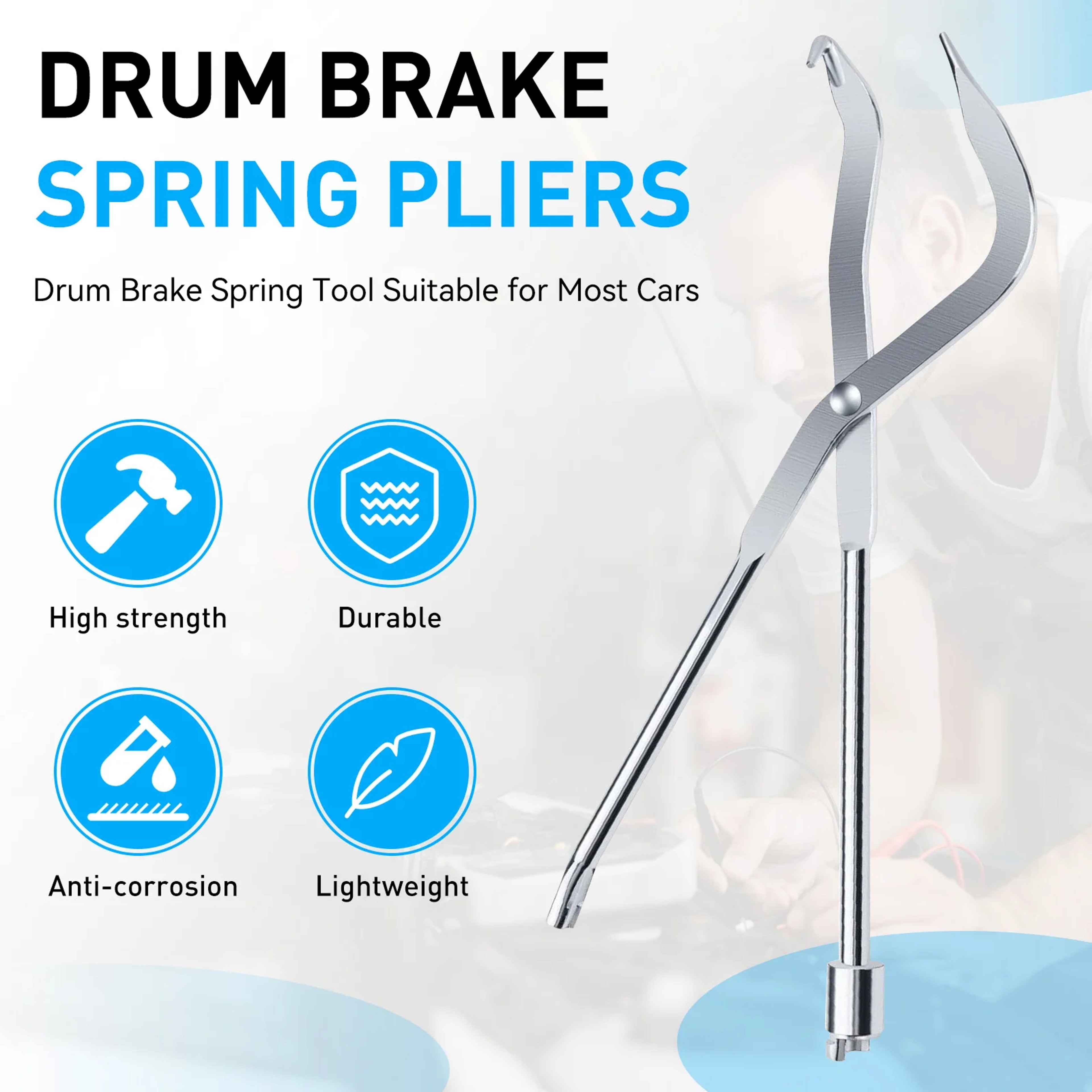 Brake Spring Clamp Plier, Car Drum Brake Tool, Workshop Installer Clamp, Auto Repair Disassembly Accessories – view 2