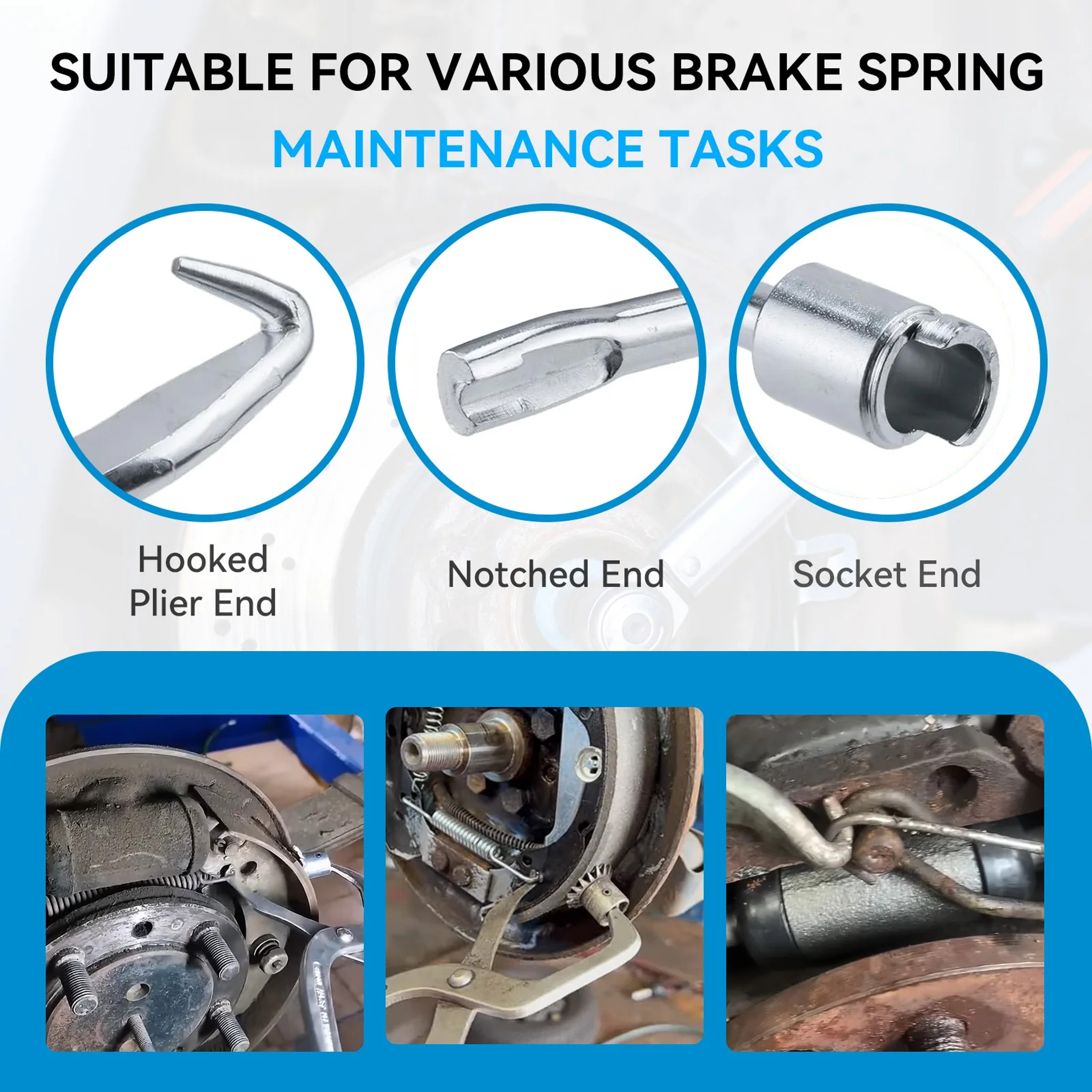 Brake Spring Clamp Plier, Car Drum Brake Tool, Workshop Installer Clamp, Auto Repair Disassembly Accessories – view 6