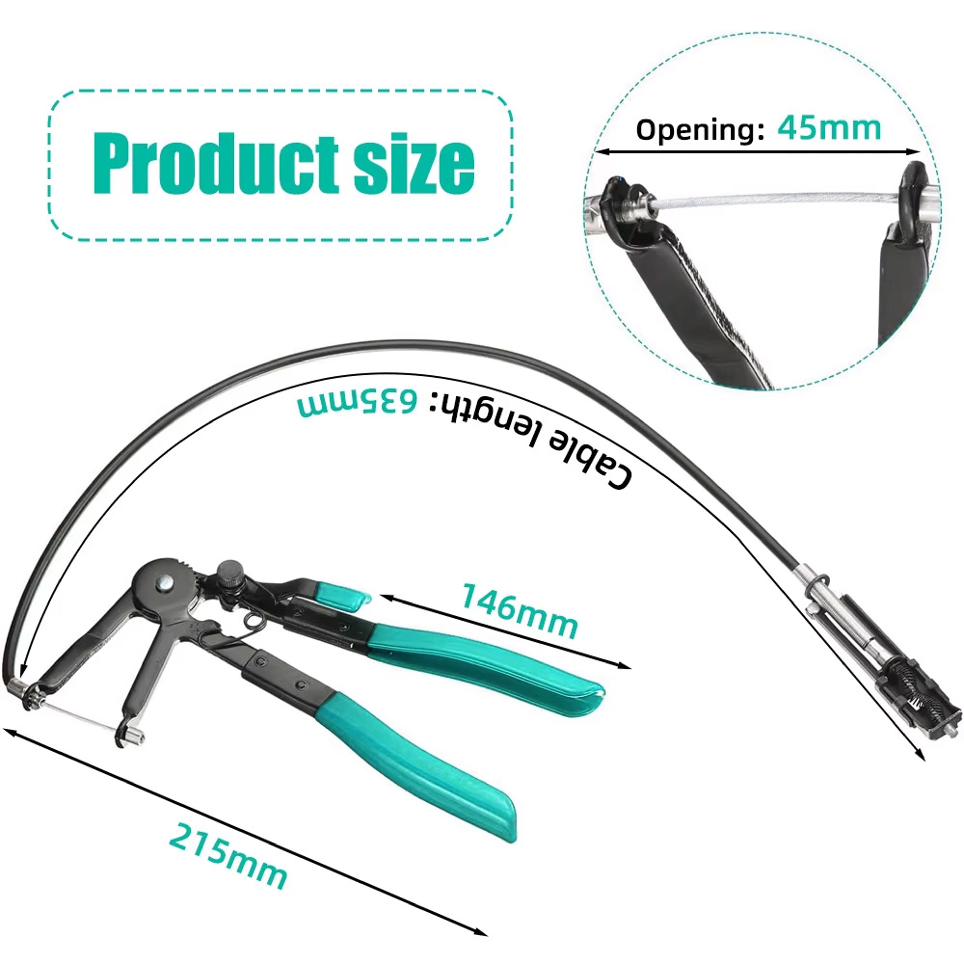 Flexible Cable Hose Clamp Pliers Long Reach Car Tool For Hose Bundle Removal Auto Repair Cable Type 7