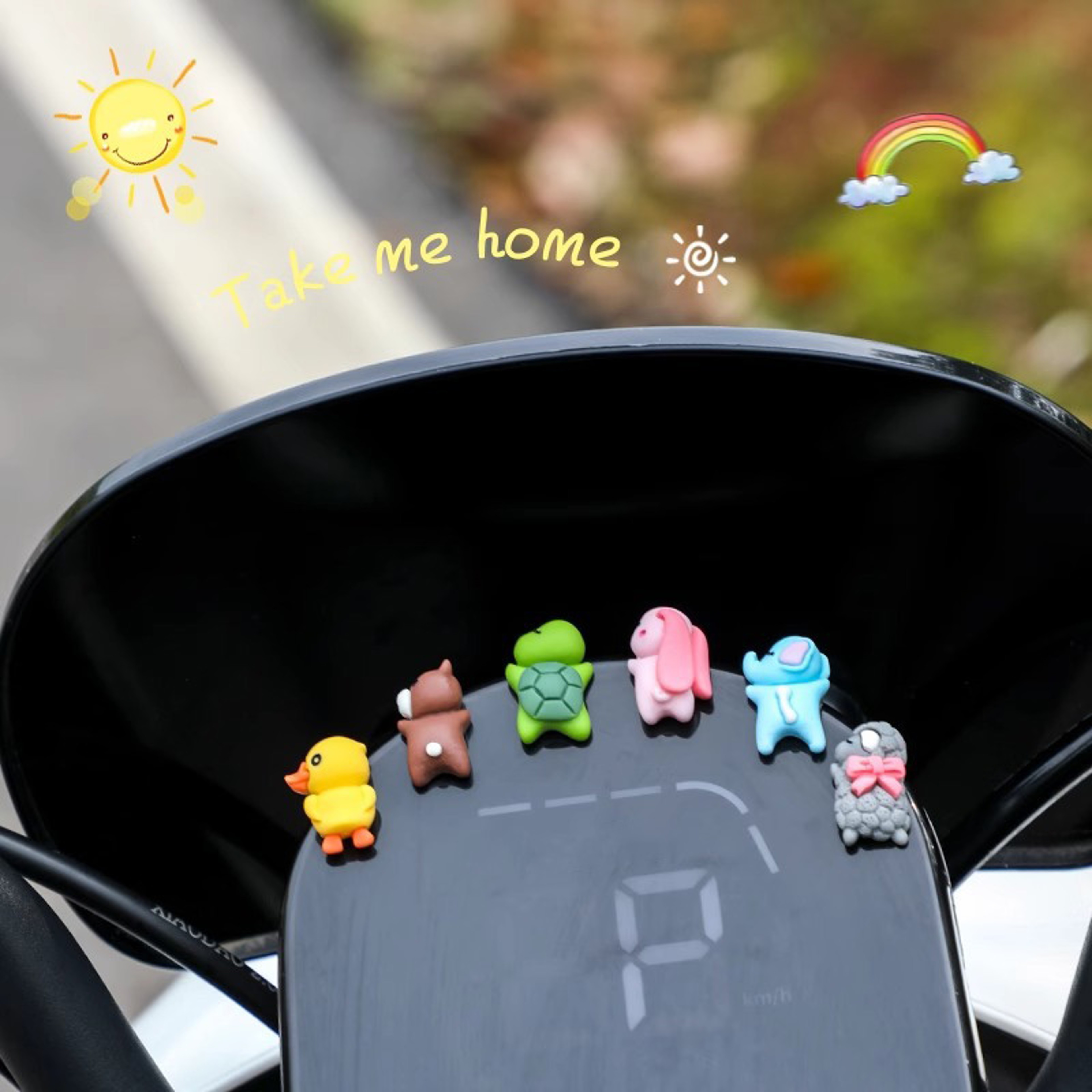 Little Turtle Car Pendant, Cute Animal Ornament, Dashboard Display Decor, Rearview Mirror Accessory – view 1
