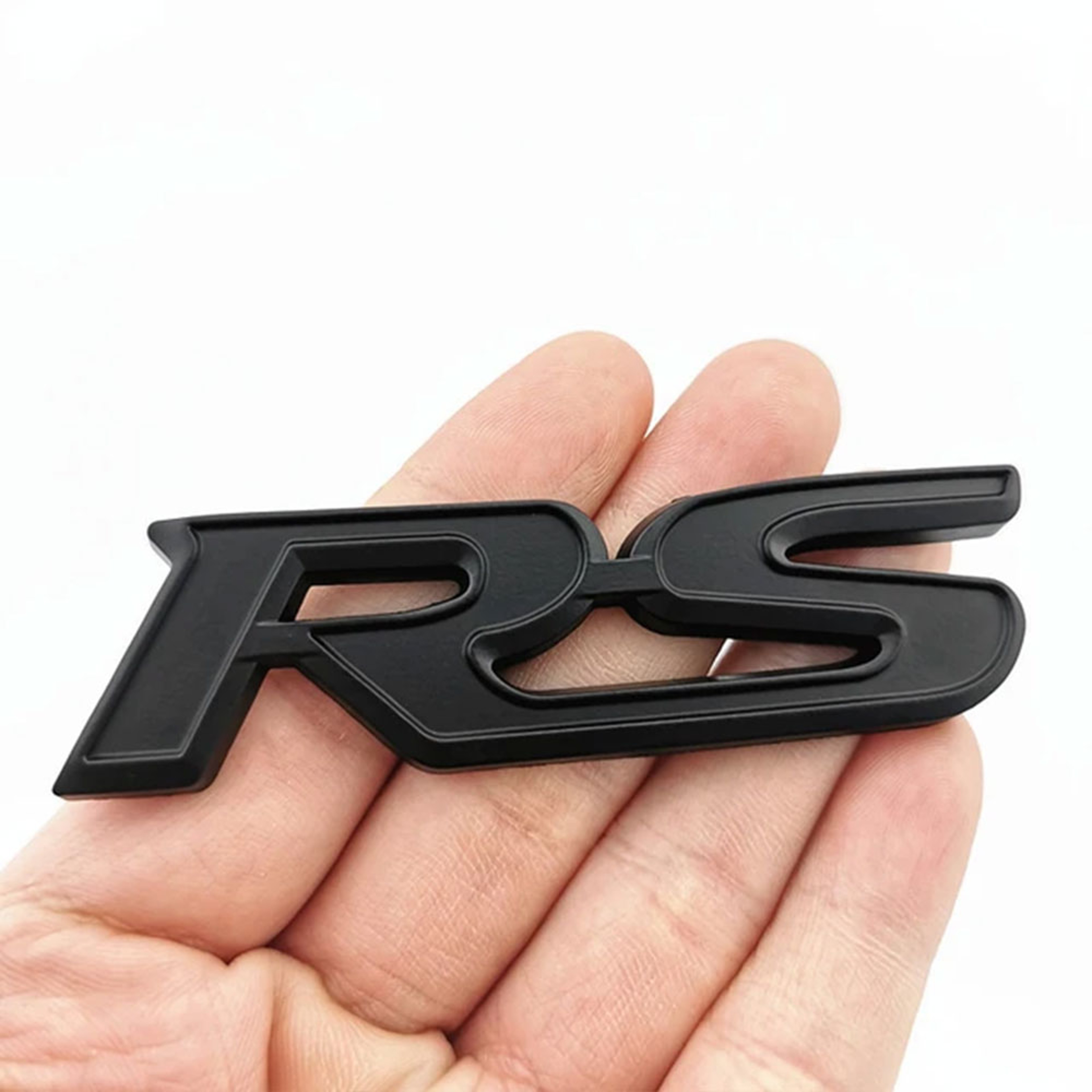 Car Sport RS Emblem Badge 3D Metal RS Letters Front Grille And Rear Trunk Sticker Accessories 6