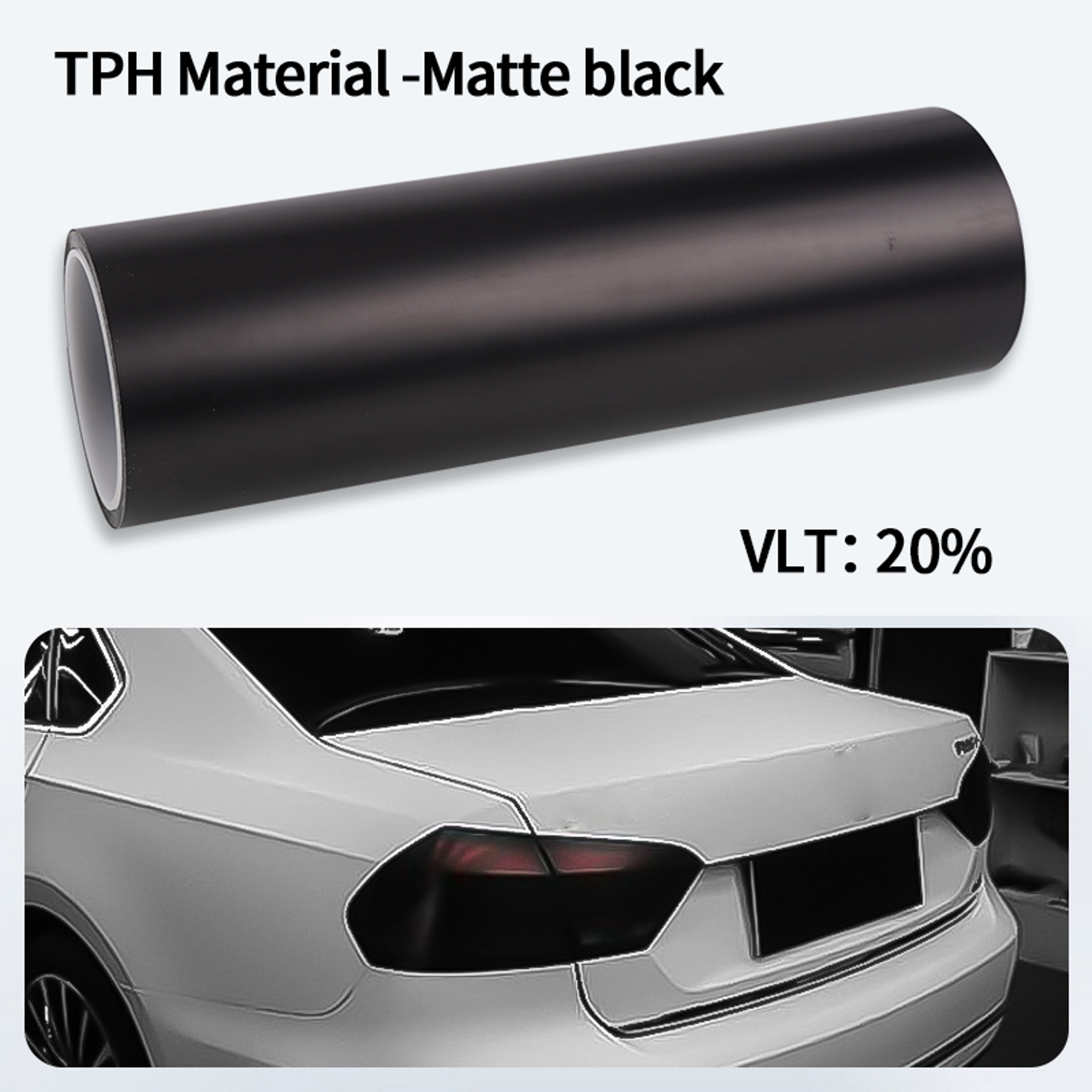 Smoke Black Car Headlight Film PU PPF Protective Wrap For Taillight  Fog Light TPH Cover For Car St 6