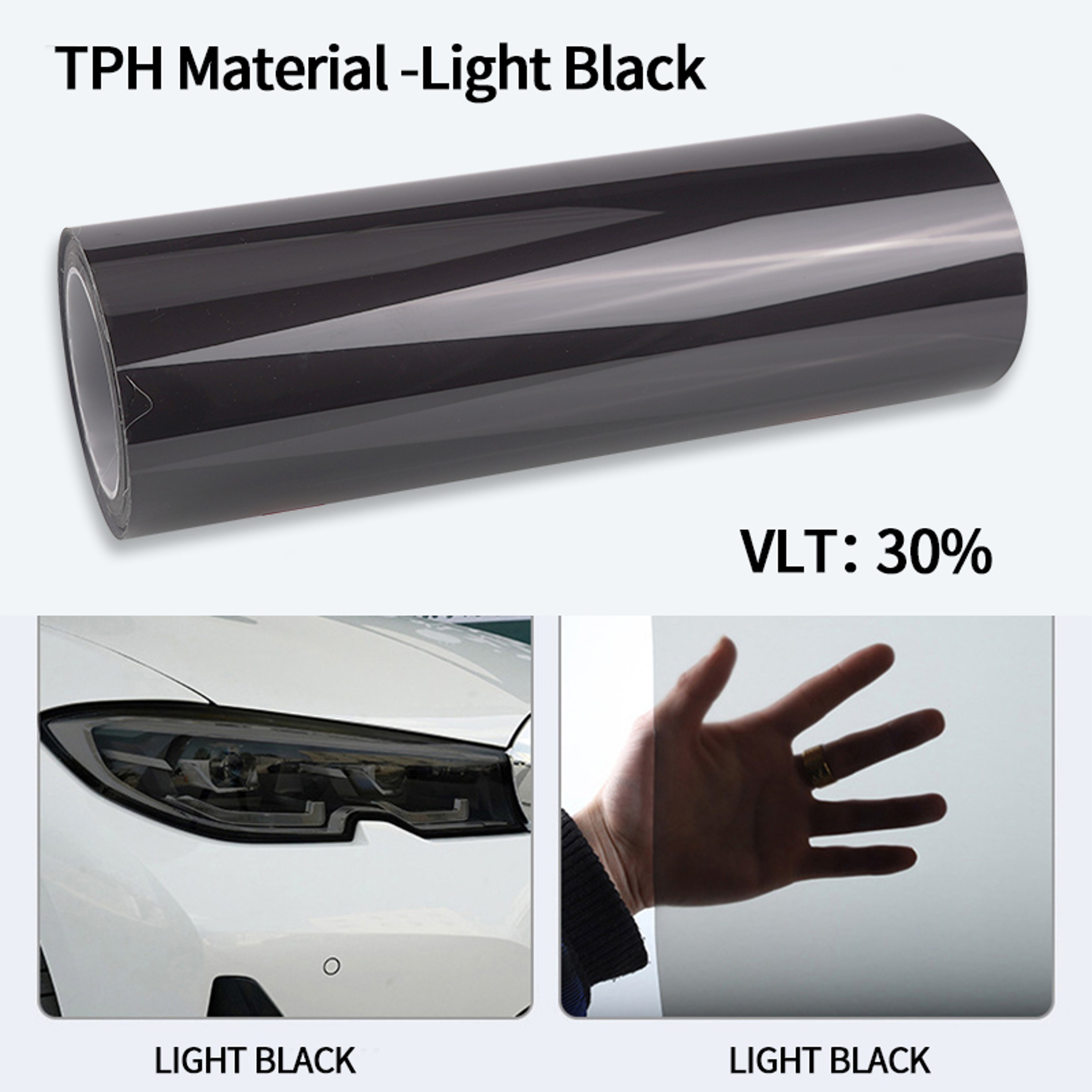 Smoke Black Car Headlight Film PU PPF Protective Wrap For Taillight  Fog Light TPH Cover For Car St 10
