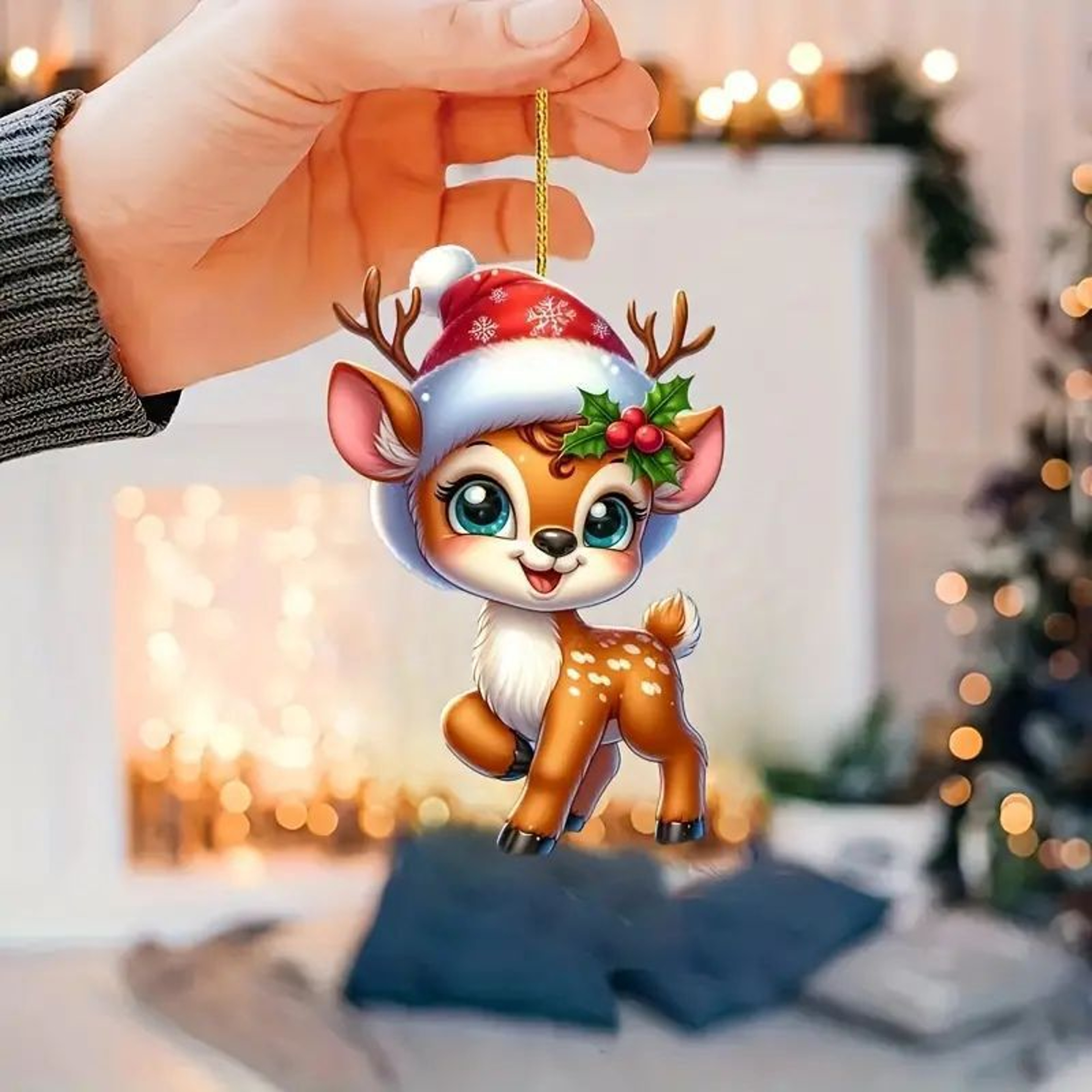 Realistic CatShaped Car Pendant Fun Hanging Ornament Interior Mirror Decoration With Chain 7