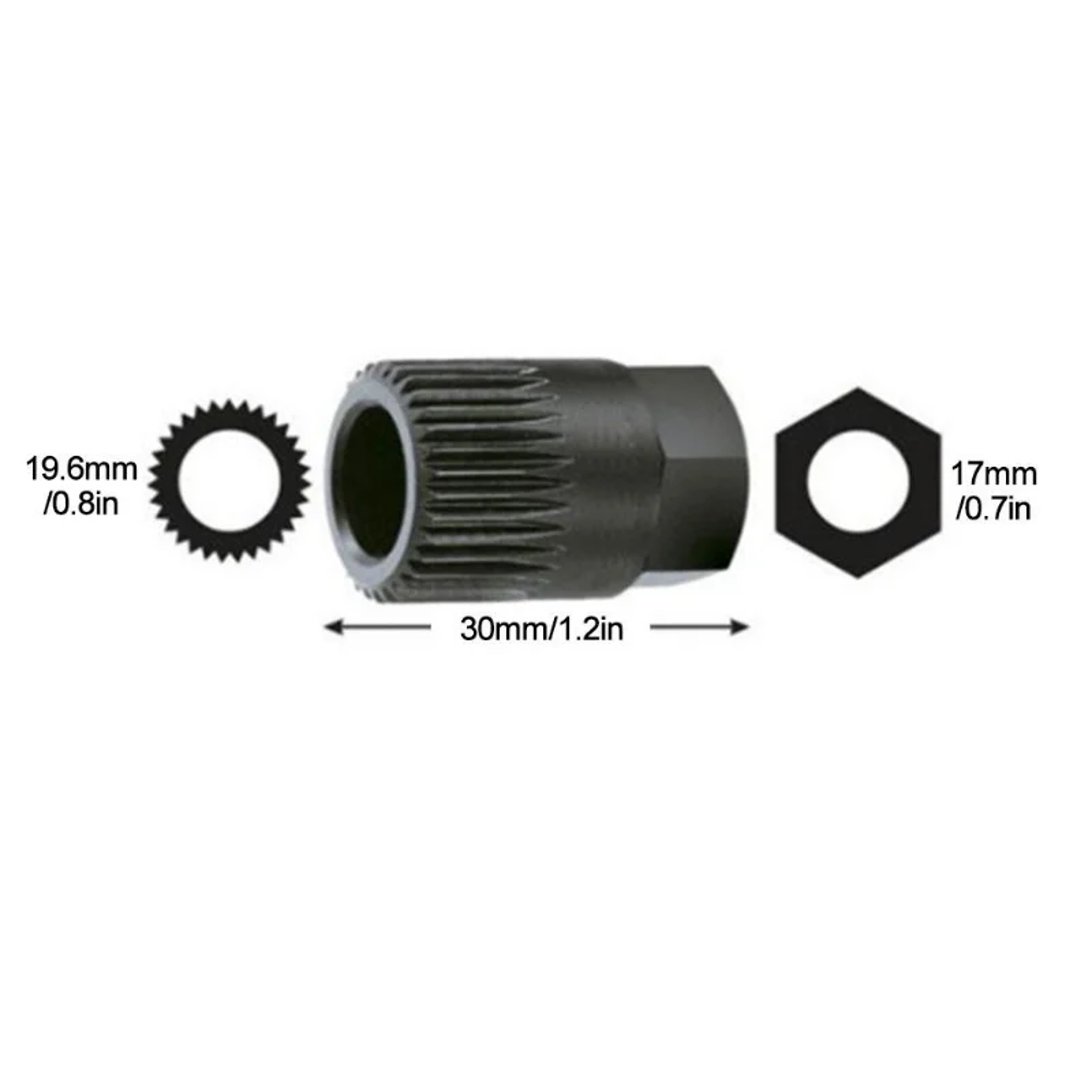 V Belt Pulley Remover, Alternator Clutch Free Wheel Tool, Black Car Accessories – view 5