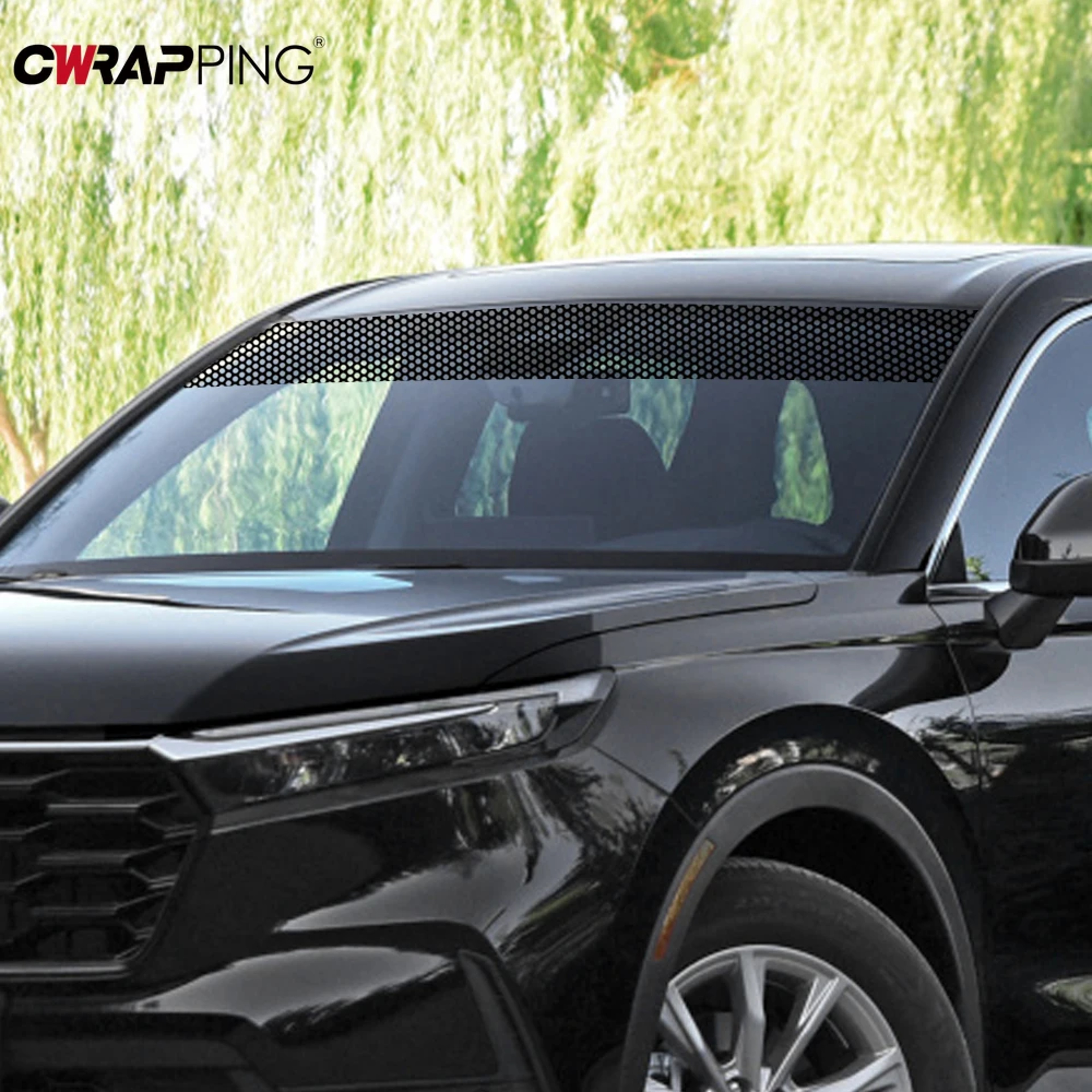 3D Design Car Sunshade Stickers, Fly Eye One Way Vision Vinyl Mesh Film, Windshield Decals for Auto Decoration – view 5