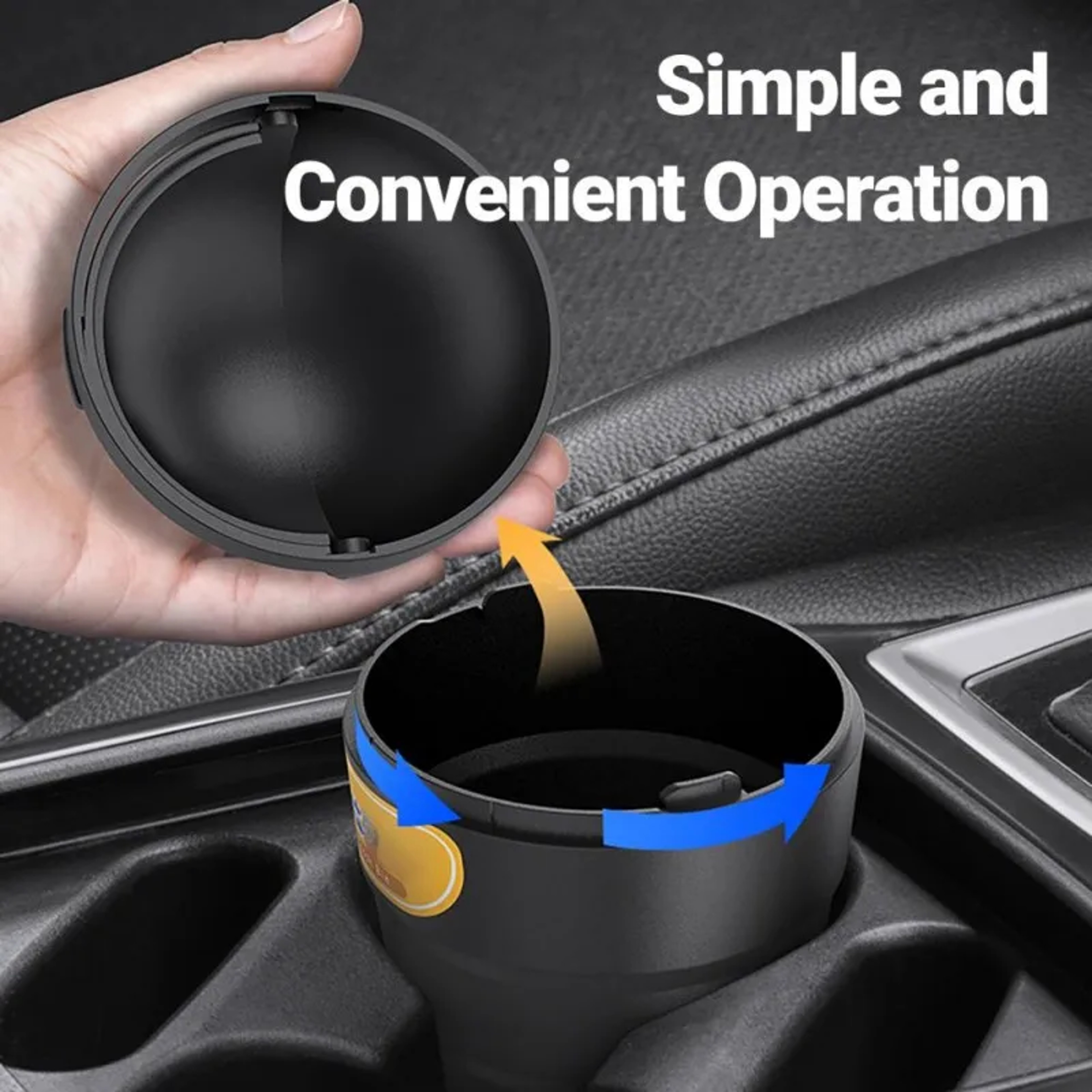 Mini Automotive Trash Bin, Universal Car Organizer, Leakproof Storage Box with Swing Lid – view 5