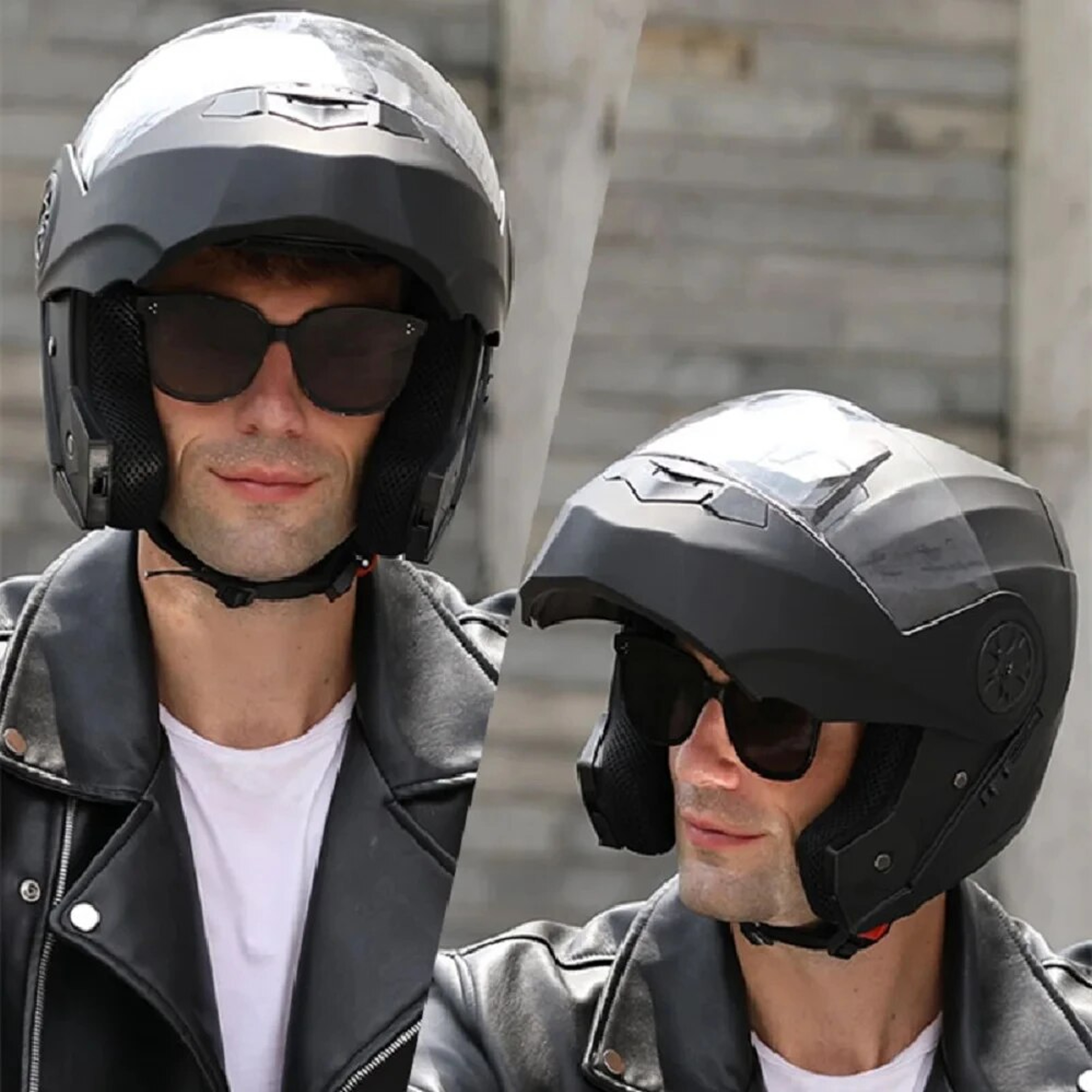 Fashion Modular Flip Up Helmets Personalised Dual Lens Motorcycle Helmet Motocross Racing Cascos Pa 1