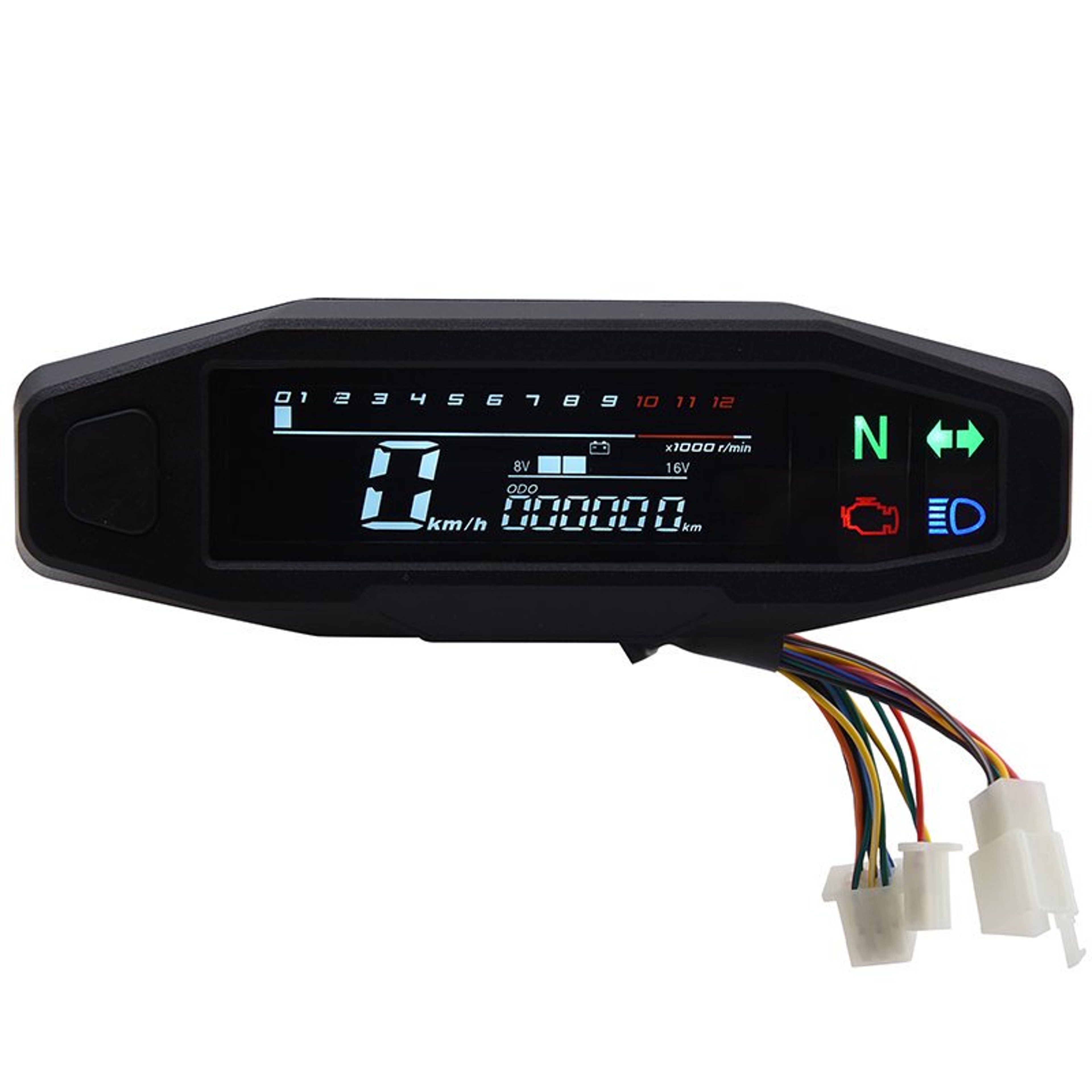 Motorcycle Digital Speedometer Tachometer Oil Gauge Universal Instrument Cluster With Signal Lights 0